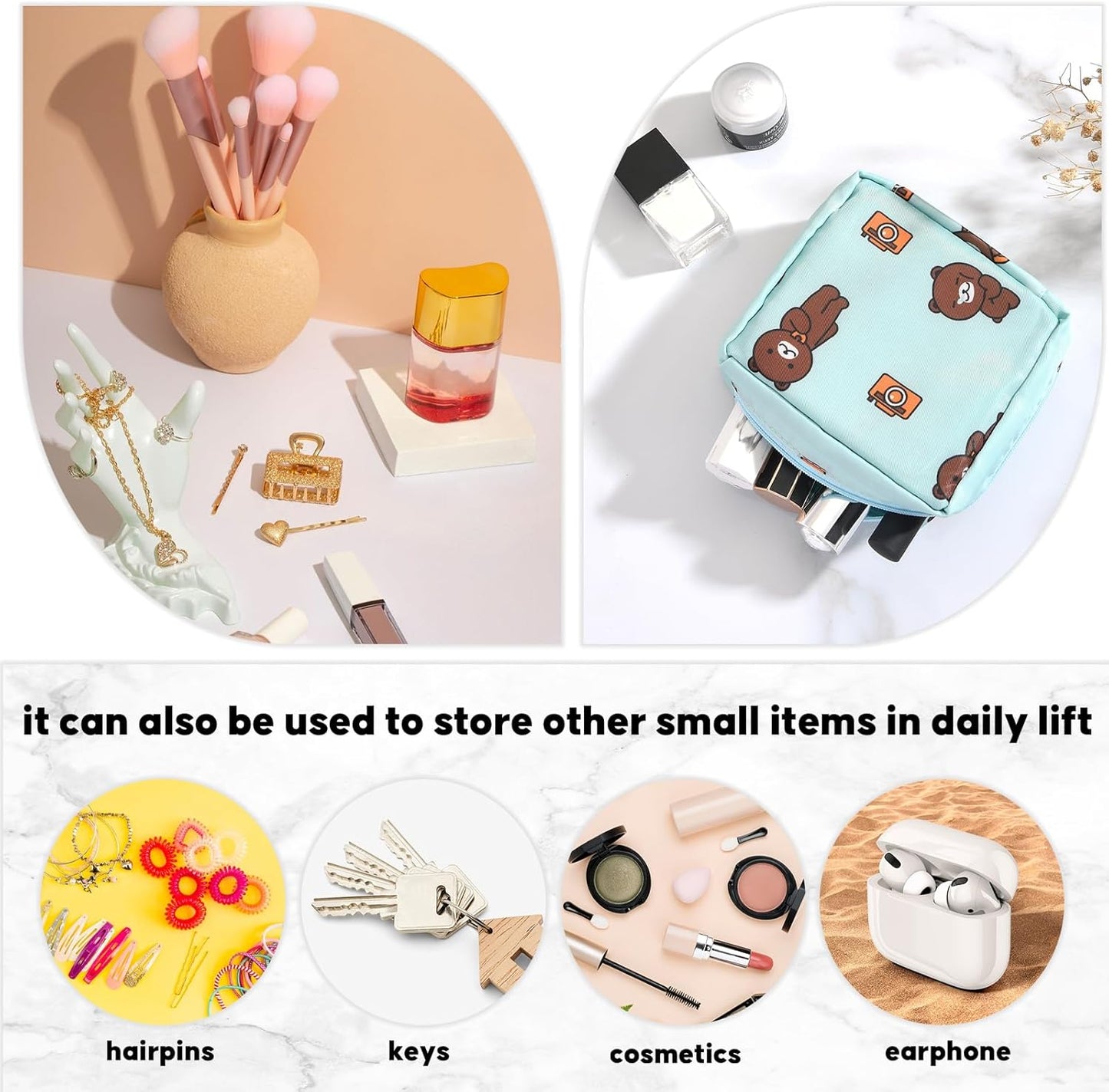 4Pcs Sanitary Napkin Storage Bag, Mini Menstrual Period Bag Period Pouch Waterproof,Tampon Organizer Pouch Tampon Pad Holder for Purse, First Period