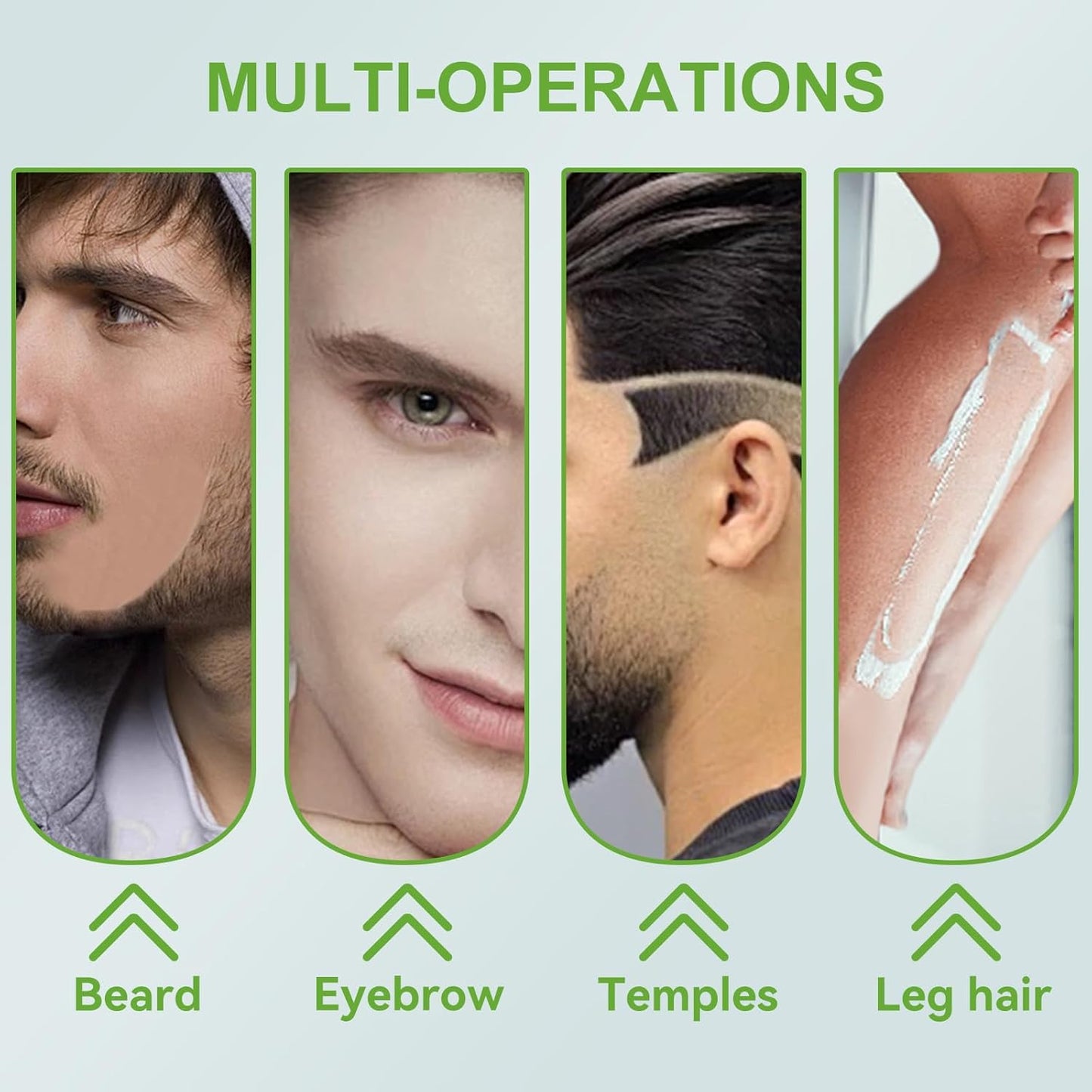 Straight Razor for Men, IKOCO Black Straight Edge Razor Kit with 20PCS Barber Shaving Blades, Leather Case, Scissor, Tweezer, Silver