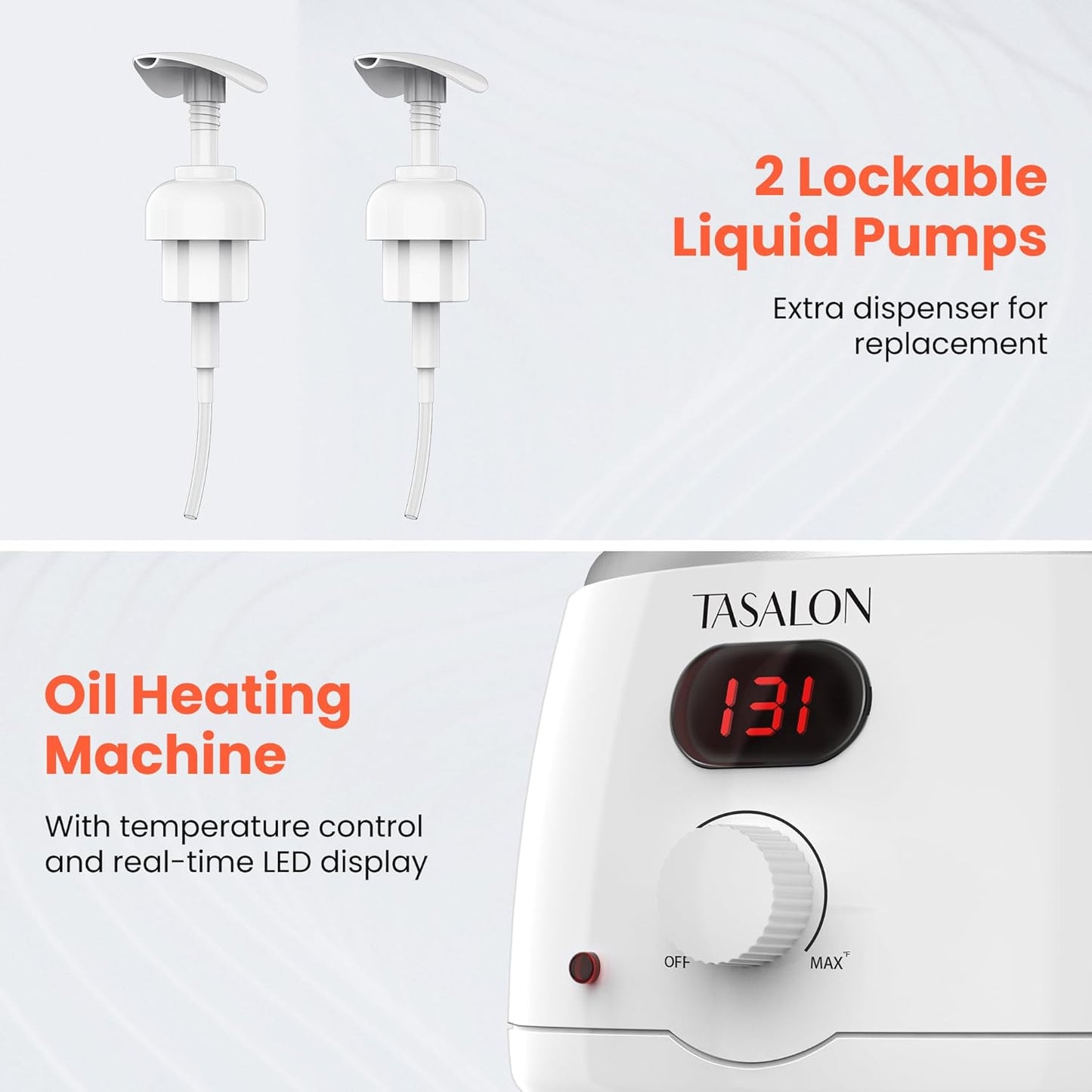 TASALON Professional Massage Oil Warmer with 2 Lockble Pump, 750ml Digital Massage Oil Heater, Electric Lotion Warmer Dispenser, Automatic Heated Lotion Dispenser for SPA, Salon, Barber, Home Use