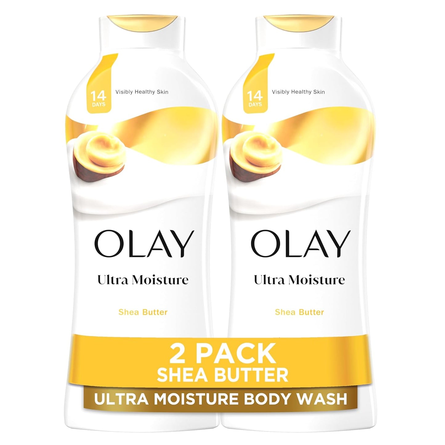 Olay Body Wash for Women, Ultra Moisture, 24hr Moisturizing, Hydrating & Refreshing, B3 Vitamin Complex, Free of Parabens & Phthalates, For All Skin Types, Shea Butter Scent, 22 fl oz (Pack of 2)