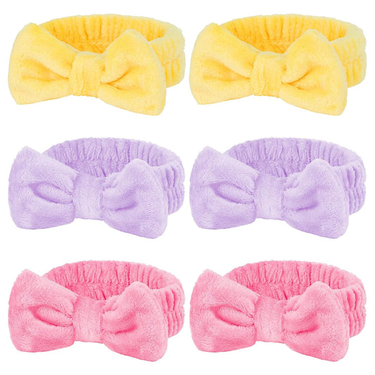 Casoty 6 Pcs Spa Headband, Hair Band for Washing Face, Cheetah Makeup Headband, Skincare Headbands, Soft Fleece Hairband for Face Washing Yoga