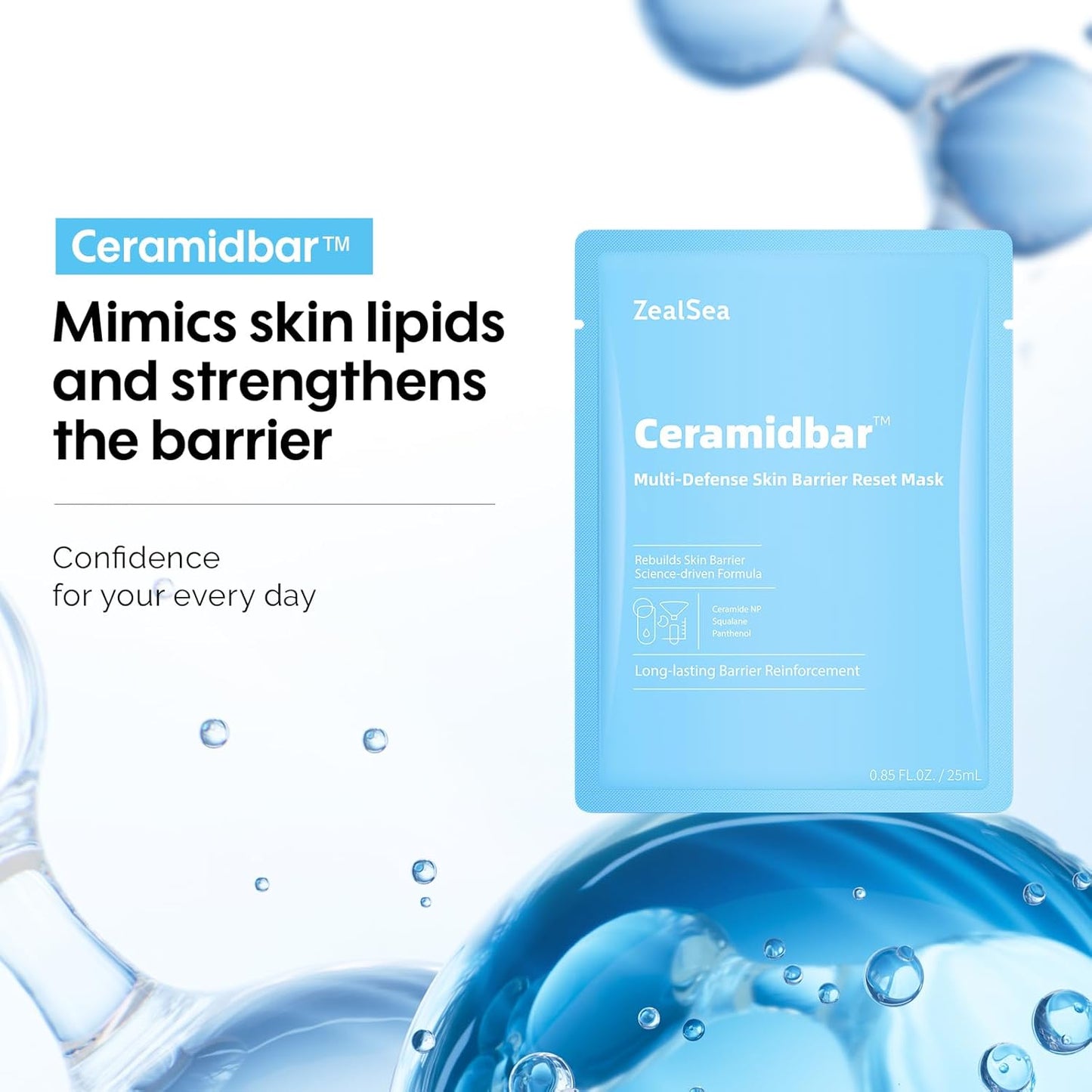 ZealSea Cicalix & Ceramidbar Face Masks Skincare, All-in-one Proven Derm Solution Facial Mask for Visibly Soft | Plump | Quenching | Anti-aging, Soothing & Refreshing, Strengthen & Restore, 4+4 Duo