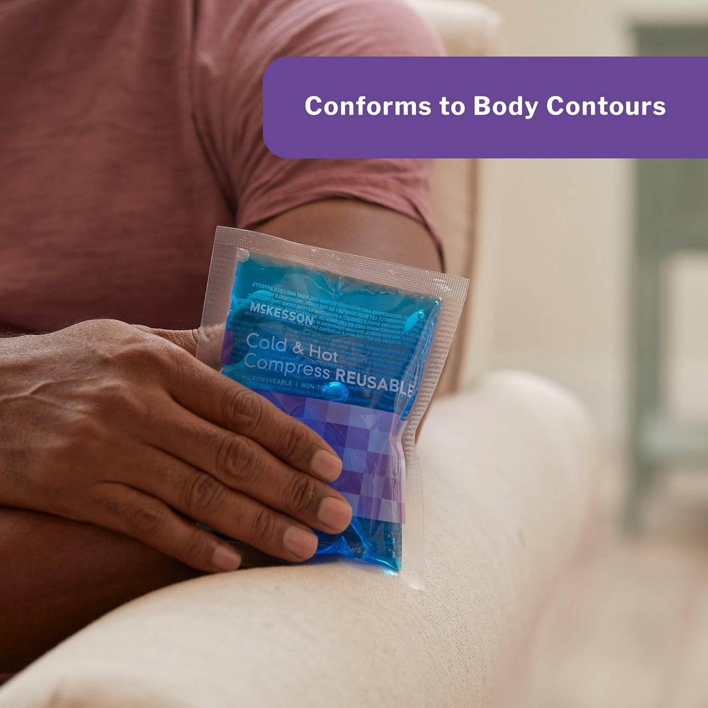McKesson Cold and Hot Compress Reusable [24 Pack] Gel Ice Hot Packs for Injuries, 6.75 in x 10.5 in