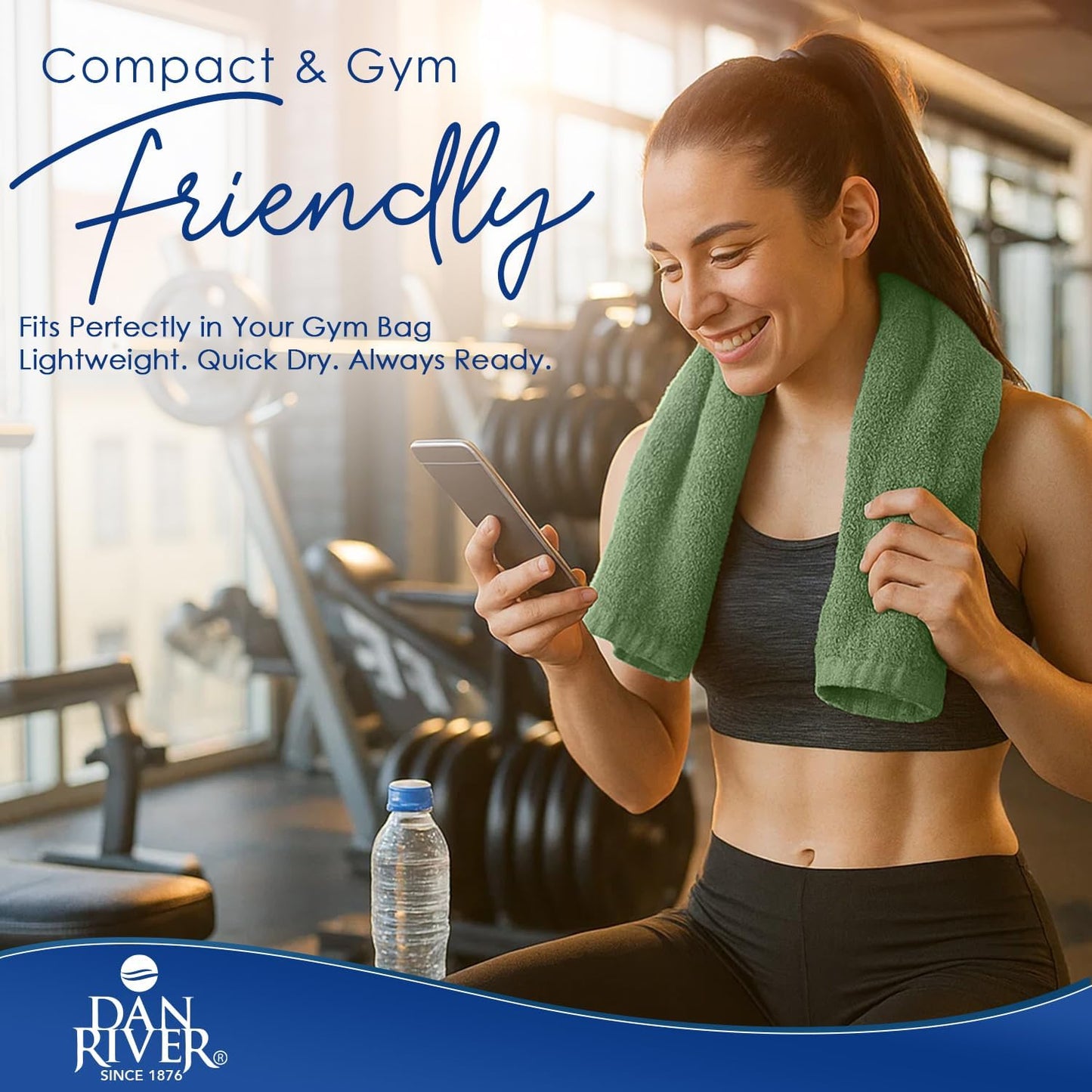 DAN RIVER Luxury Hand Towel – Soft, Absorbent, Quick-Drying, Premium Cotton Towel, Perfect for Everyday Use, 16x28 Inches - 550 GSM Sage Green