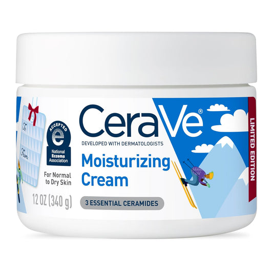 CeraVe Après Ski Moisturizing Cream, Body and Face Moisturizer for Dry Skin, Body Cream with Hyaluronic Acid and Ceramides, Daily Moisturizer, Oil-Free, Fragrance Free, Non-Comedogenic, 12 Ounce