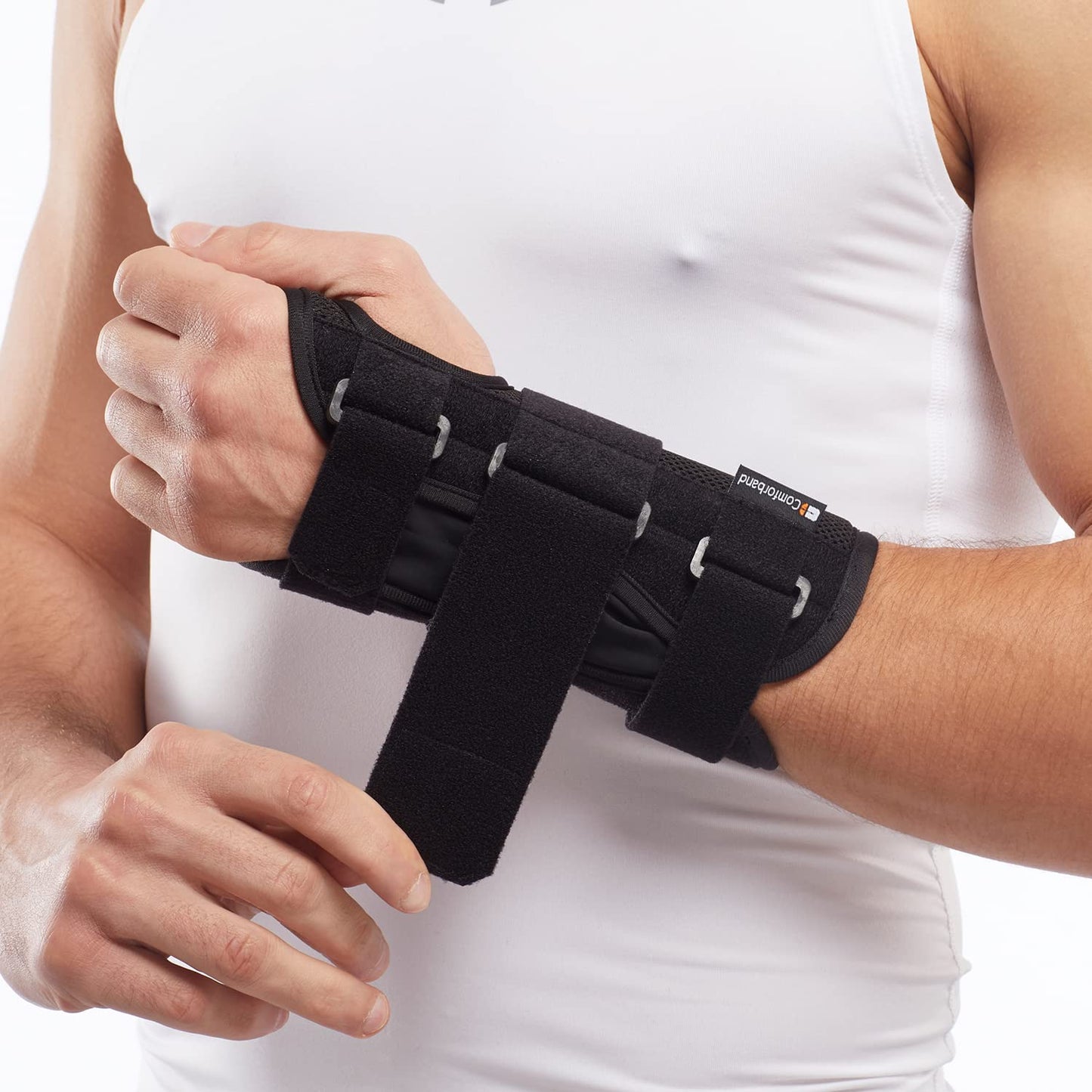 Deluxe 3-Strap Wrist Brace – Adjustable Support for Carpal Tunnel, Fractures, Tendonitis, and Post-Op Recovery – Lightweight, Breathable Design for Day and Night Use (L/XL, Left hand)