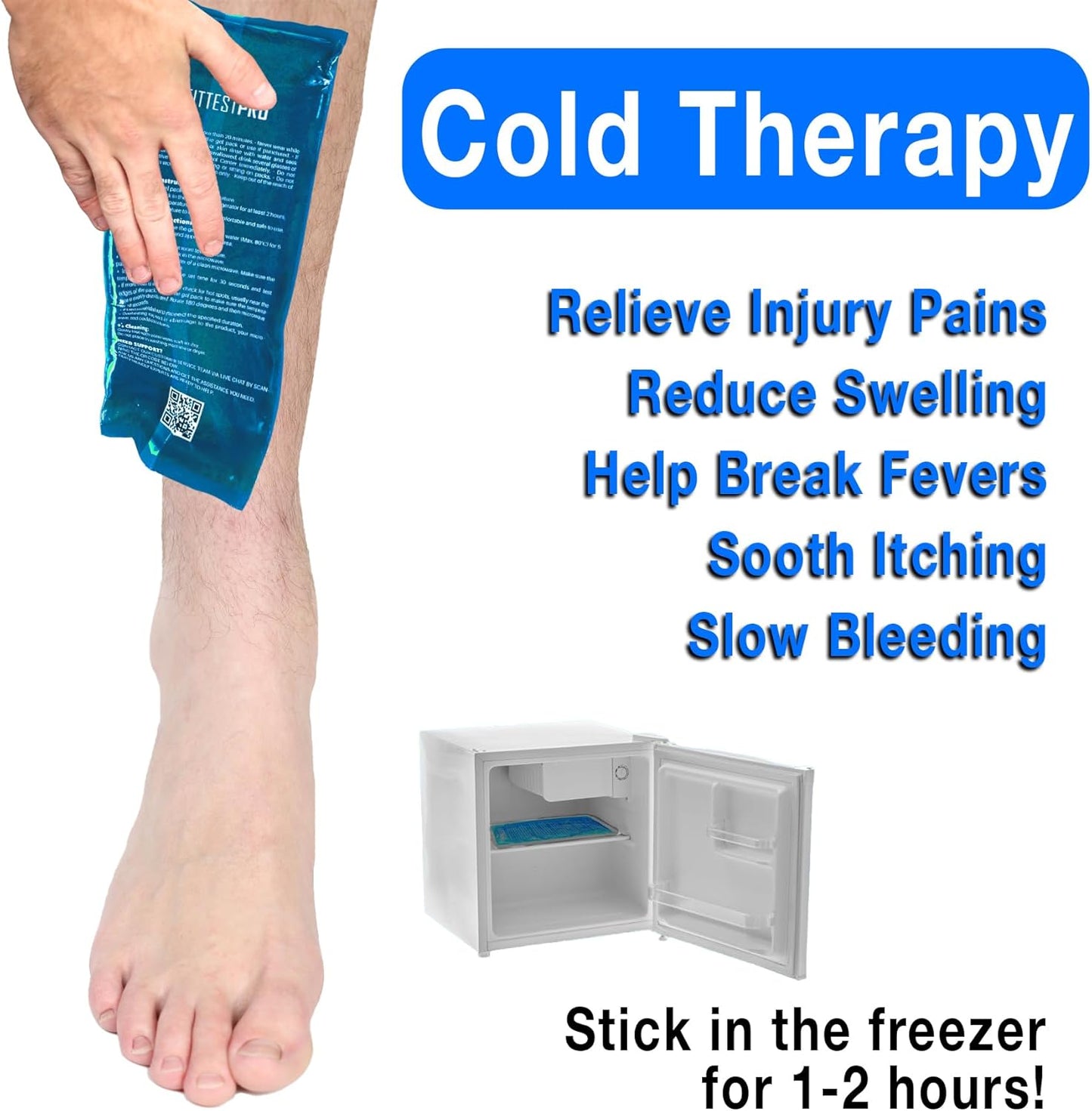 Fittest Pro Gel Ice Pack for Hot Cold Compress, Gel Ice Packs for Injuries, Reusable, Soft Ice Packs for Injuries Reusable, Injury Ice Pack