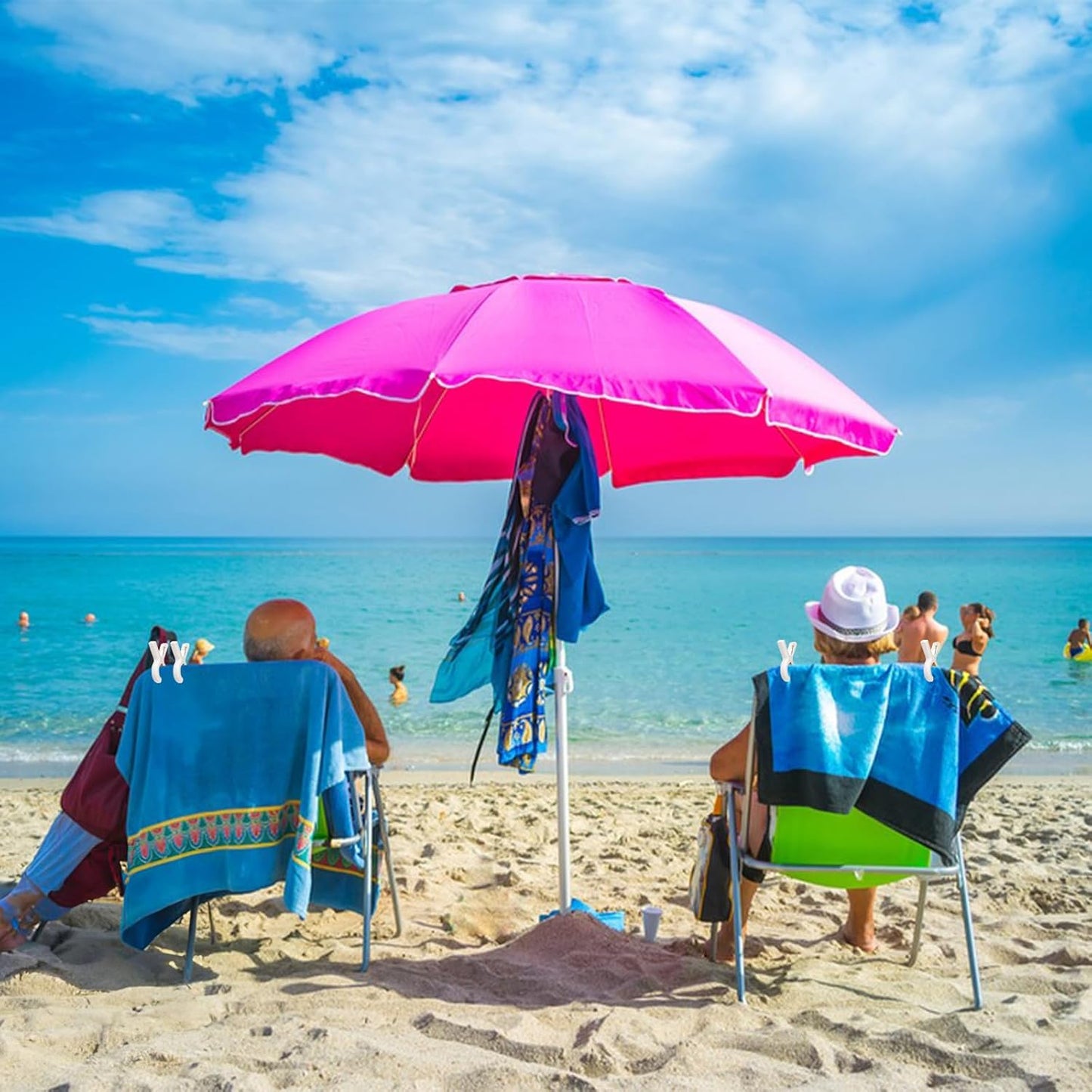 Frcctre 30 Pack Beach Towel Clips, Heavy-Duty Plastic Clothes Pins Quilt Drying Clips, Windproof Strong Grip Plastic Clothespins for Beach Towels, Blankets, Dry on Clothesline and Hanging Rack