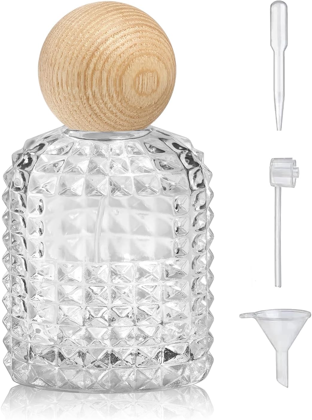 50ml/1.7 Oz Glass Spray Bottle Perfume Atomizer,Perfume Travel Refillable Spray Bottle Empty with 3 Kinds of Dispenser (A1)