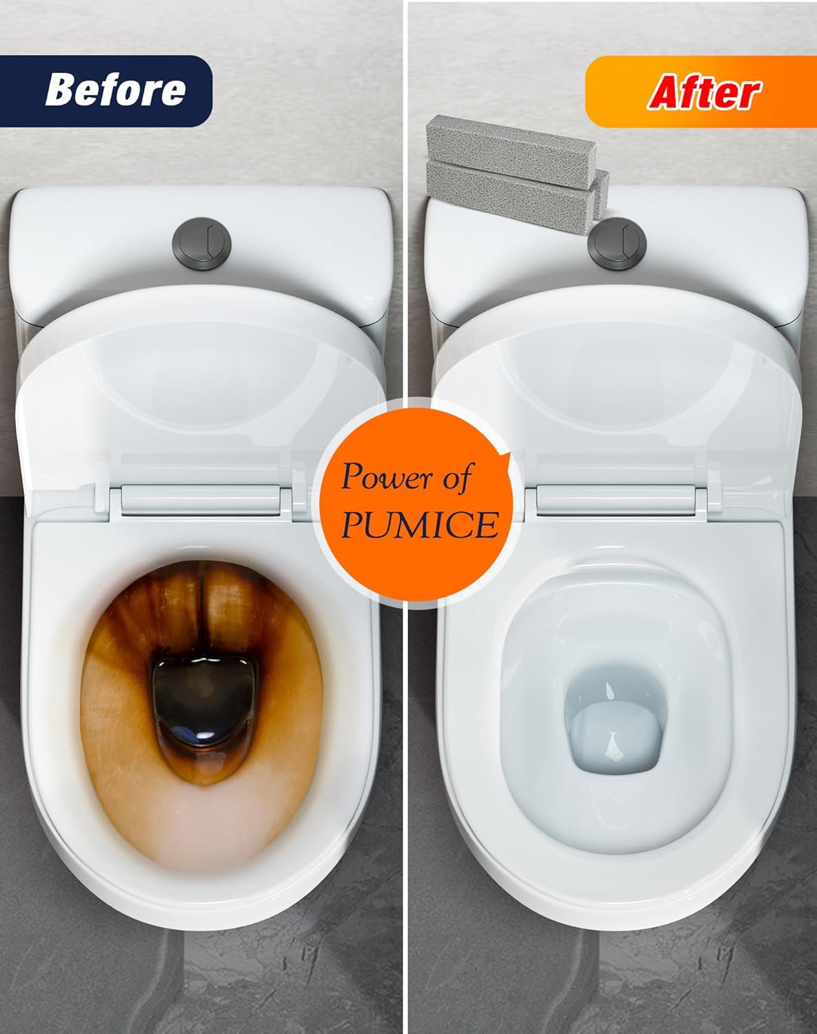 Maryton Pumice Stone for Toilet Cleaning, Non Scratch Pumice Stone for Cleaning Hard Water Stain on Toilet Bowl, Tile, Kitchen, Pack of 16