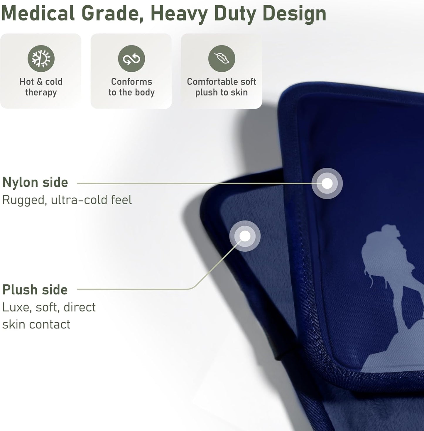 Small Soft Ice Packs for Injuries Reusable - Hot and Cold Flexible Gel Ice Packs Reusable for Ankle, Hand, Wrist, Head Pain Relief - 6" x 11" - Blue