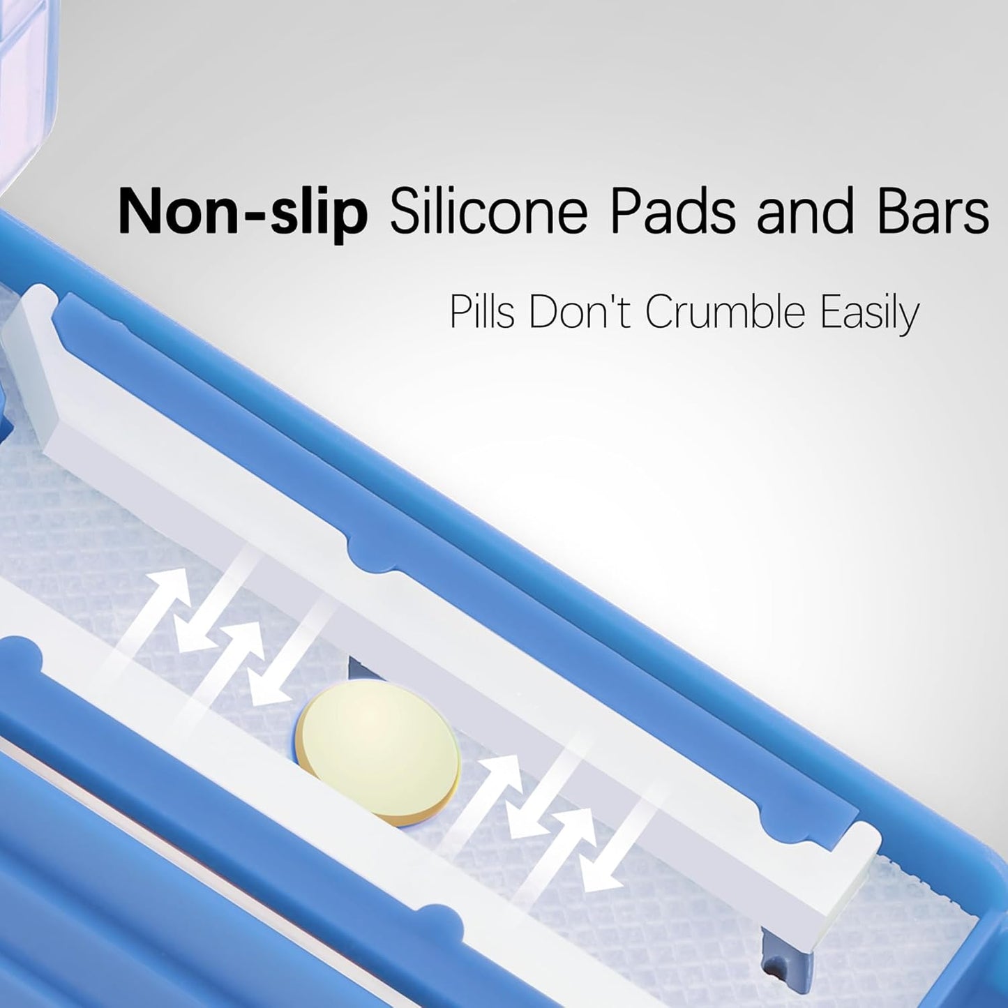 Pill Cutter Splitter for Small and Tiny Pills, Pill Cutter for Small or Large Pills, Pill Splitter for Multiple Pills at a Time with Centering Device and Stainless Steel Blade (Blue)