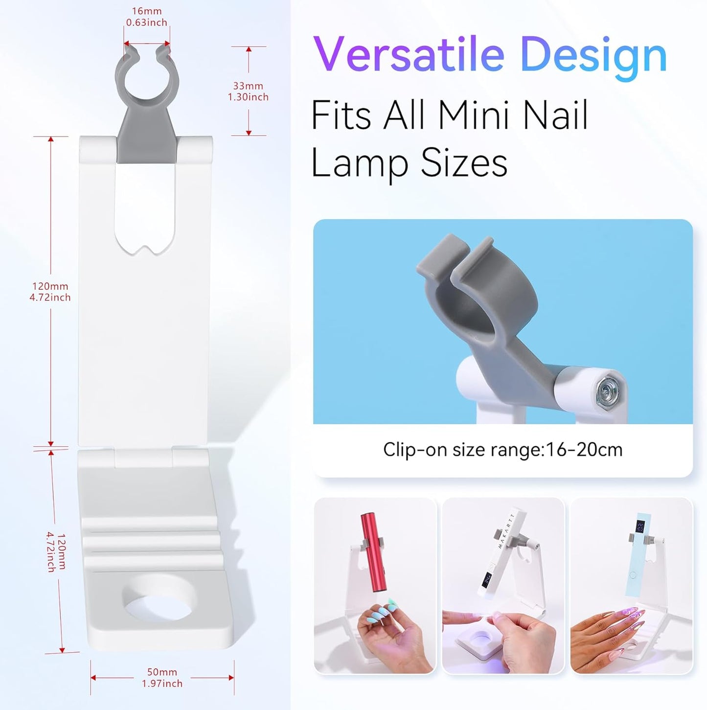 Makartt UV Nail Lamp Stand: Foldable, 360° Adjustable Rotation, Portable, Handsfree, Convenient for Gel Nails Polish Painting Home Salon Manicure