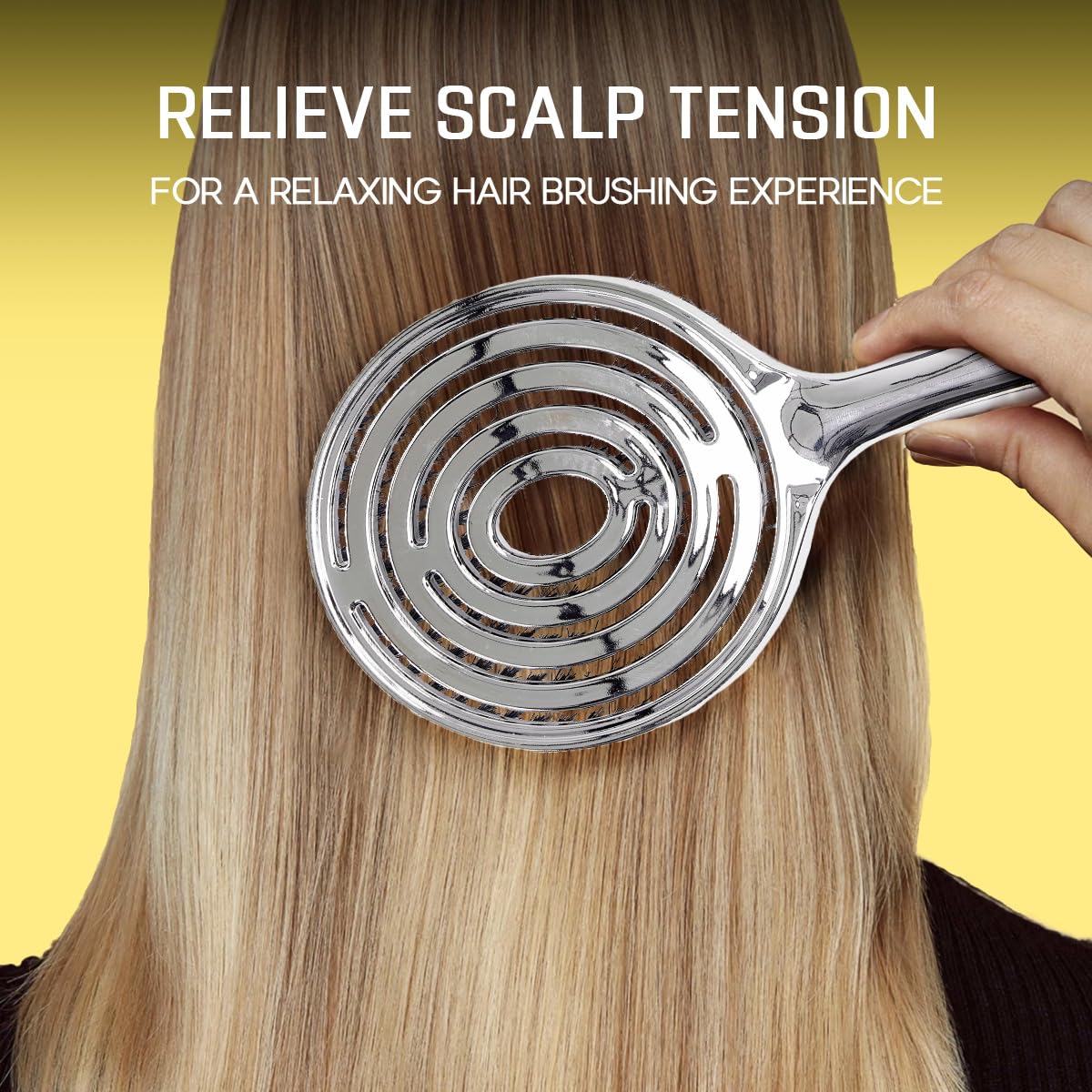 HALOVIDA Hair Brush for Women with Double layer Boar Bristle & Nylon Detangler with Elastic Air Cushion Anti Static Scalp Massage Brush for Smooth Frizz Free Hair (1 Pack）