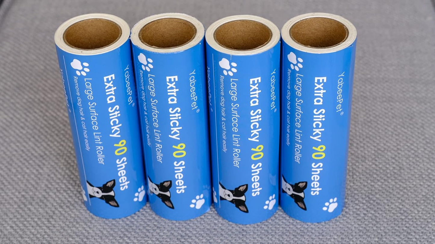 Extra Sticky Large Lint Roller Refills, 6.3'' Giant Lint Roller Refills for Pet Hair, Clothes&Furniture Cleaning, 360 Sheets in Total
