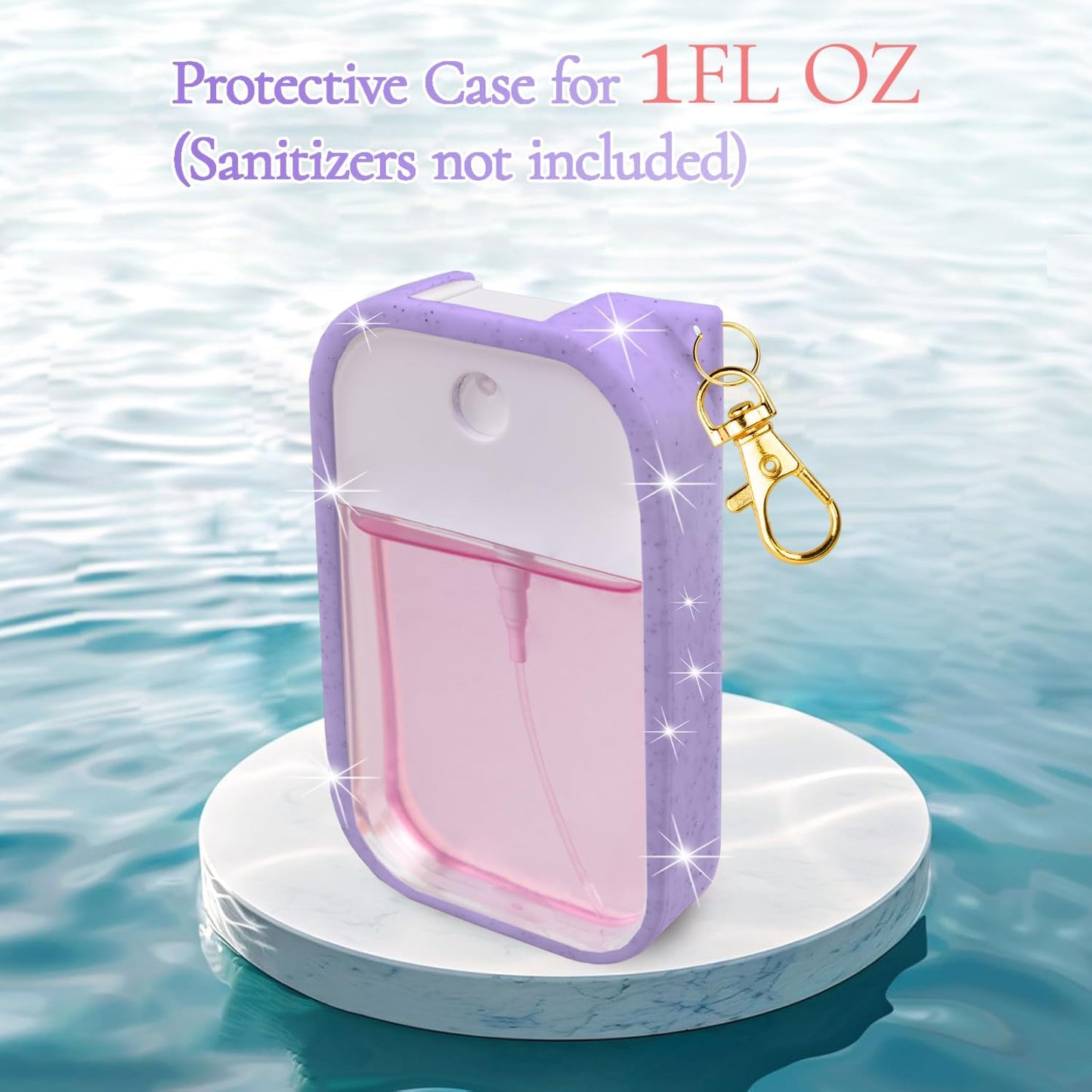 VANEST Silicone Case Compatible with Touchland Hand Sanitizer Spray, Protective Case with Keychain for Spray 1 fl oz