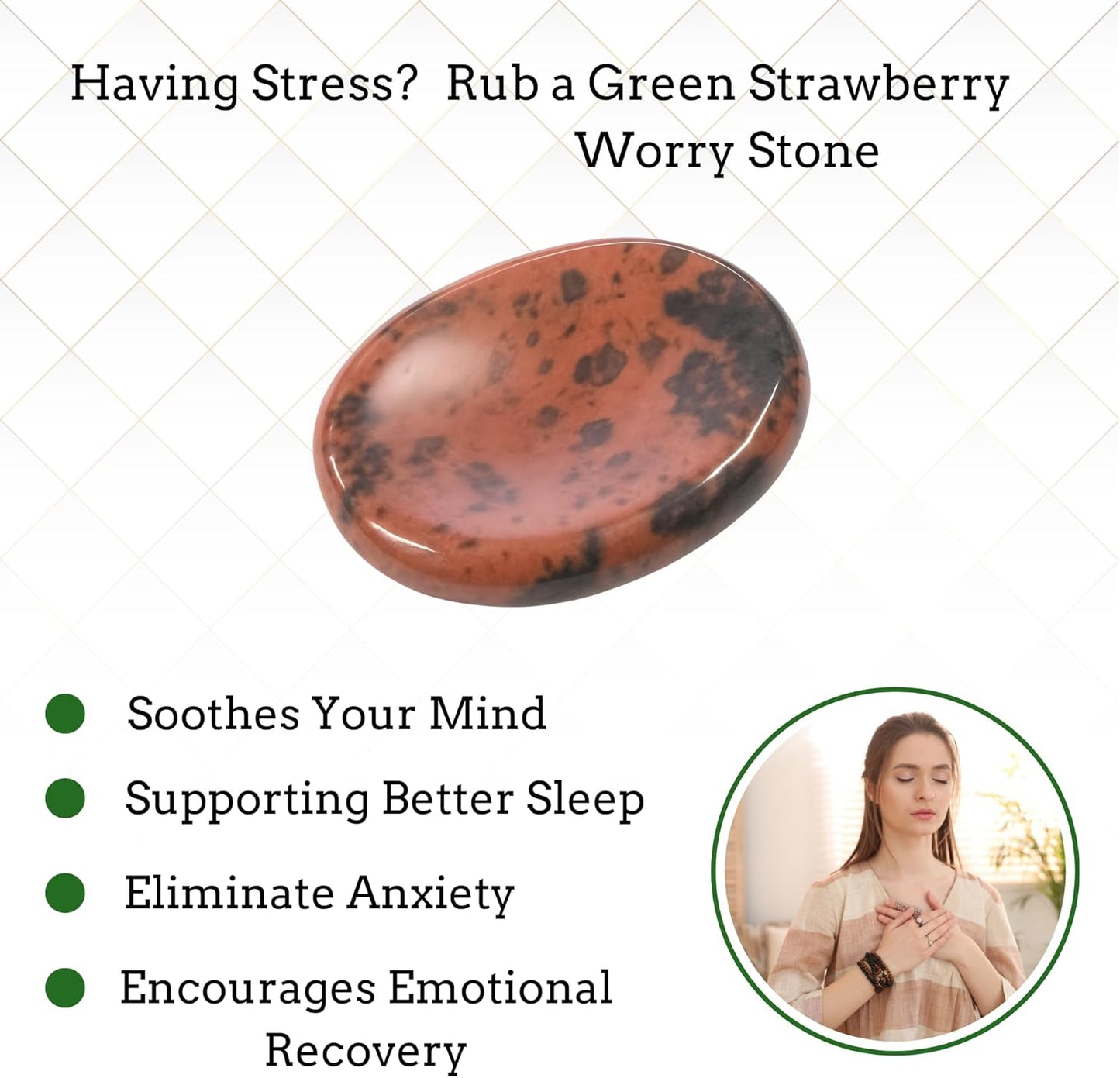 Mahogany Obsidian Worry Stones – Crystal Thumb Worry Stone for Anxiety, Stress – Relaxing and Soothing Balance Stones for Meditation, Stress Relief – Healing Stones and Crystals for Men and Women