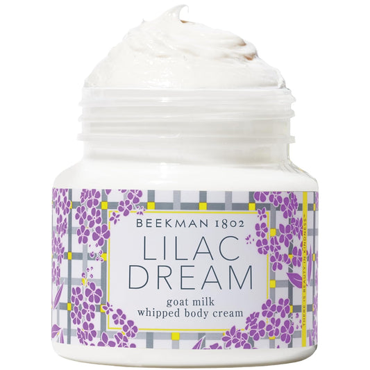 Beekman 1802 Lilac Dream Whipped Body Cream - 8 oz - Moisturizes, Soothes & Softens - With Coconut Oil and Mango Seed Butter - No Irritation - Good for Sensitive Skin