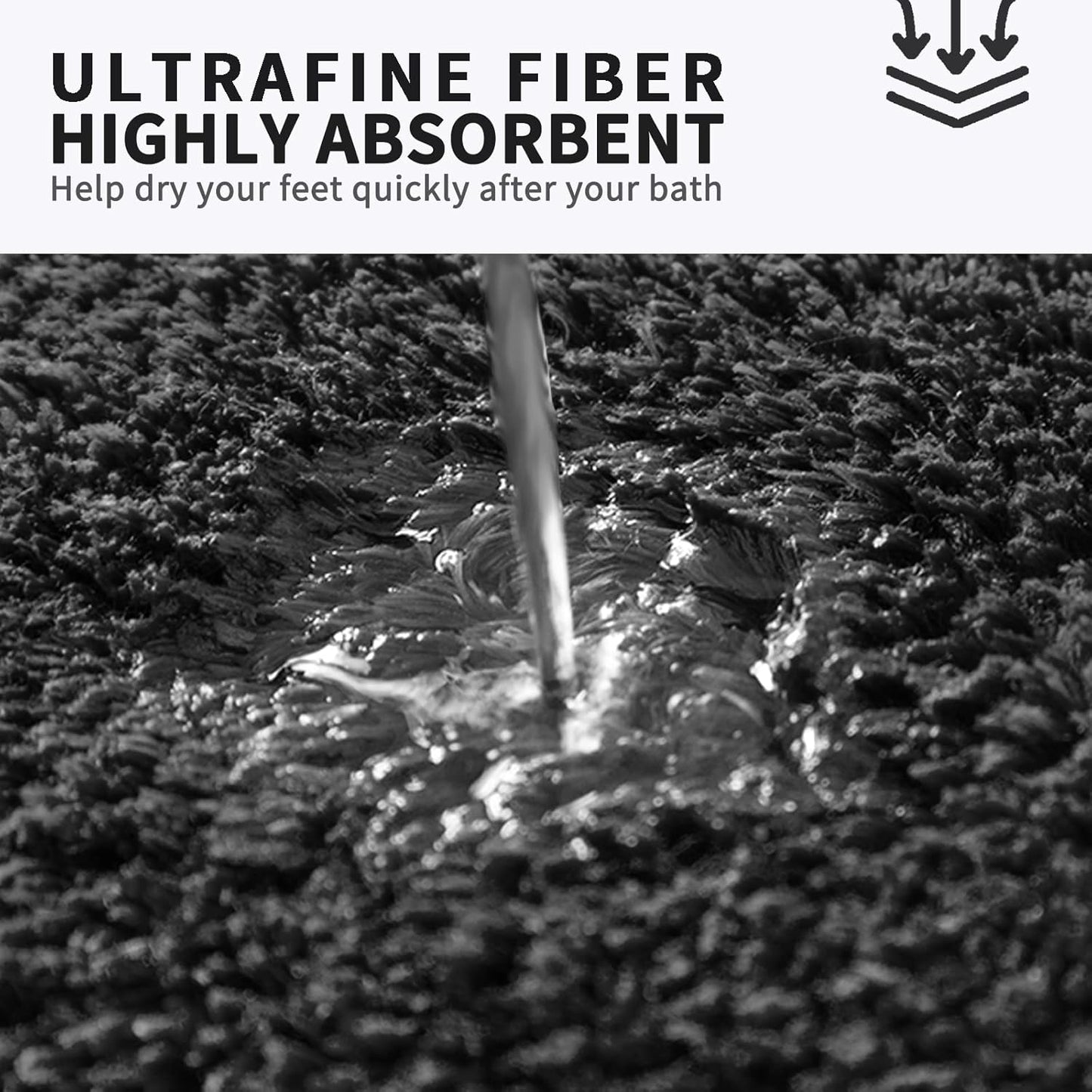 FIFU Bathroom Rugs 20" W x 32" L, Bath Mat for Bathroom, Bedroom, Laundry Room & Kitchen, Non-Slip Rubber Latex Backing, Extra Soft and Absorbent Microfiber Carpet, Machine Washable Rug, Black