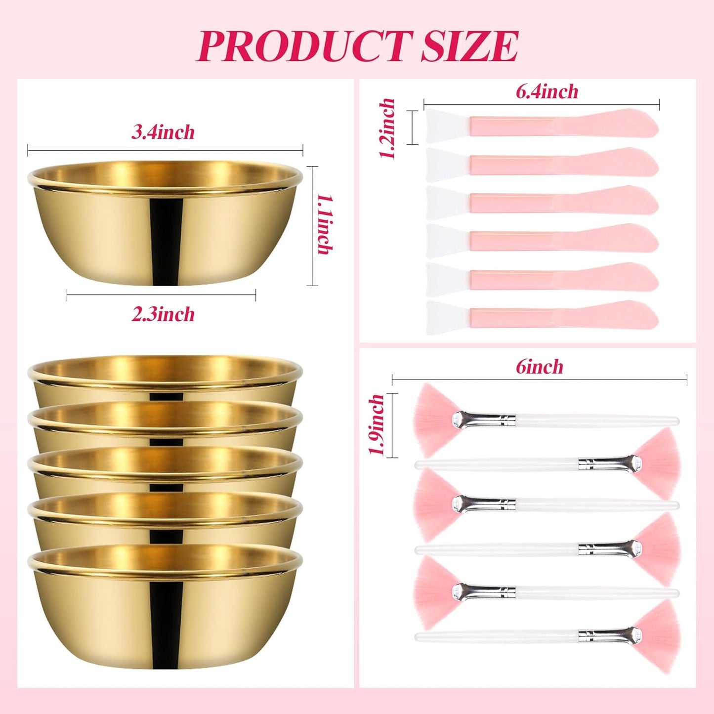 GRETJOB Professional Facial Bowls Set for Estheticians - 36 Pcs Mixing Bowls with Brush & Spatula | Facial Mask Mixing Kit for Spa & Home Use