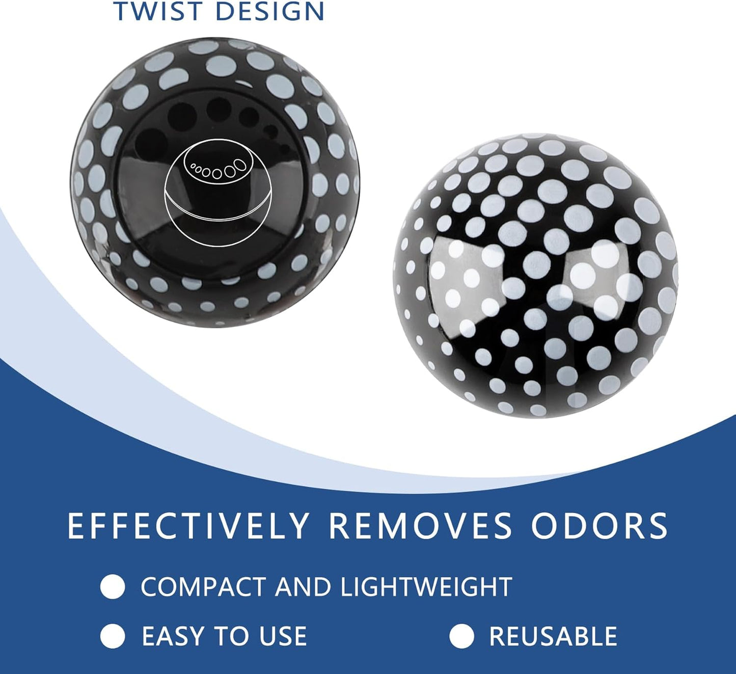 Knixmax Sneaker Deodorizer Shoe Freshener Balls, Gym Bags Lockers Car Air Fresheners, Boot Deodorant Balls Odor Eater Shoe Deodorizers 6 Packs Fresh Linen Black White