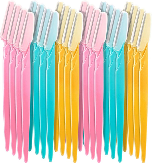 Boao 96 Pieces Eyebrow Razor Eyebrow Trimmer Shavers Dermaplaning Tool Face Razors for Women with Precision Cover