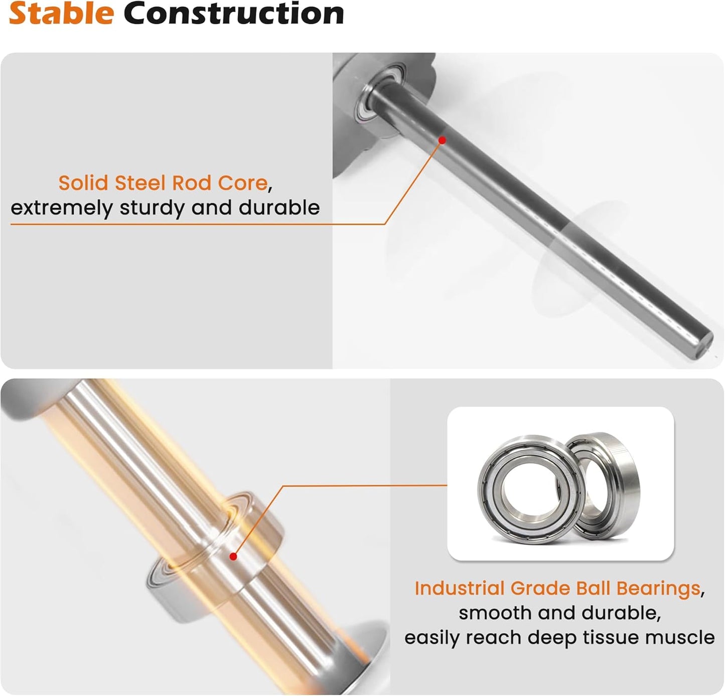 KITWILD Muscle Roller Stick, Massage Roller Stick for Athletes, Body Massage Stick for Muscles Deep Tissue, Muscle Relaxation Roller for Physical Therapy, Myofascial Release, and Yoga Therapy, Black