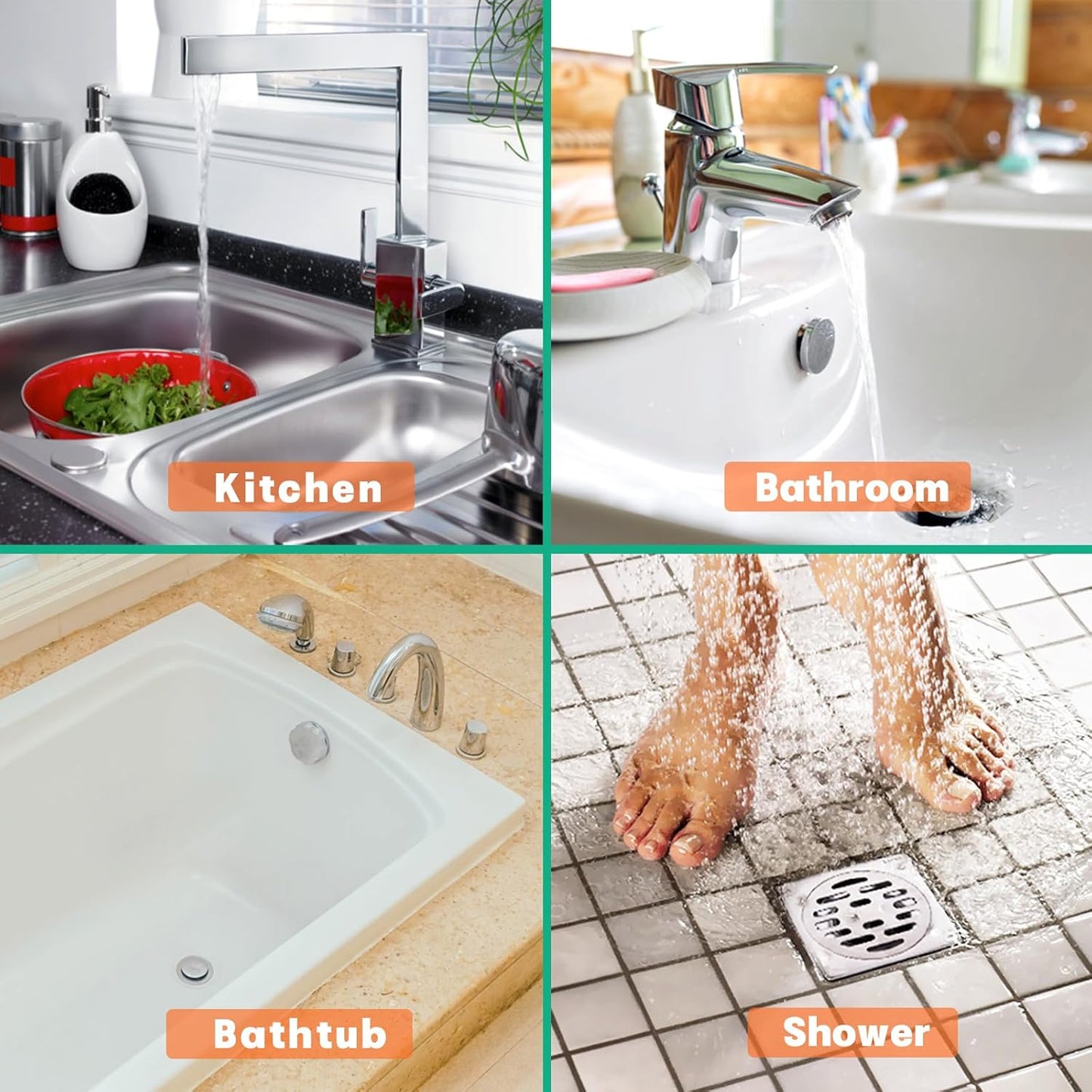 Drain Snake Hair Drain Clog Remover - 5 Pack Shower Snake Sink Unclogger Tool with Exquisite Packaging (Orange)