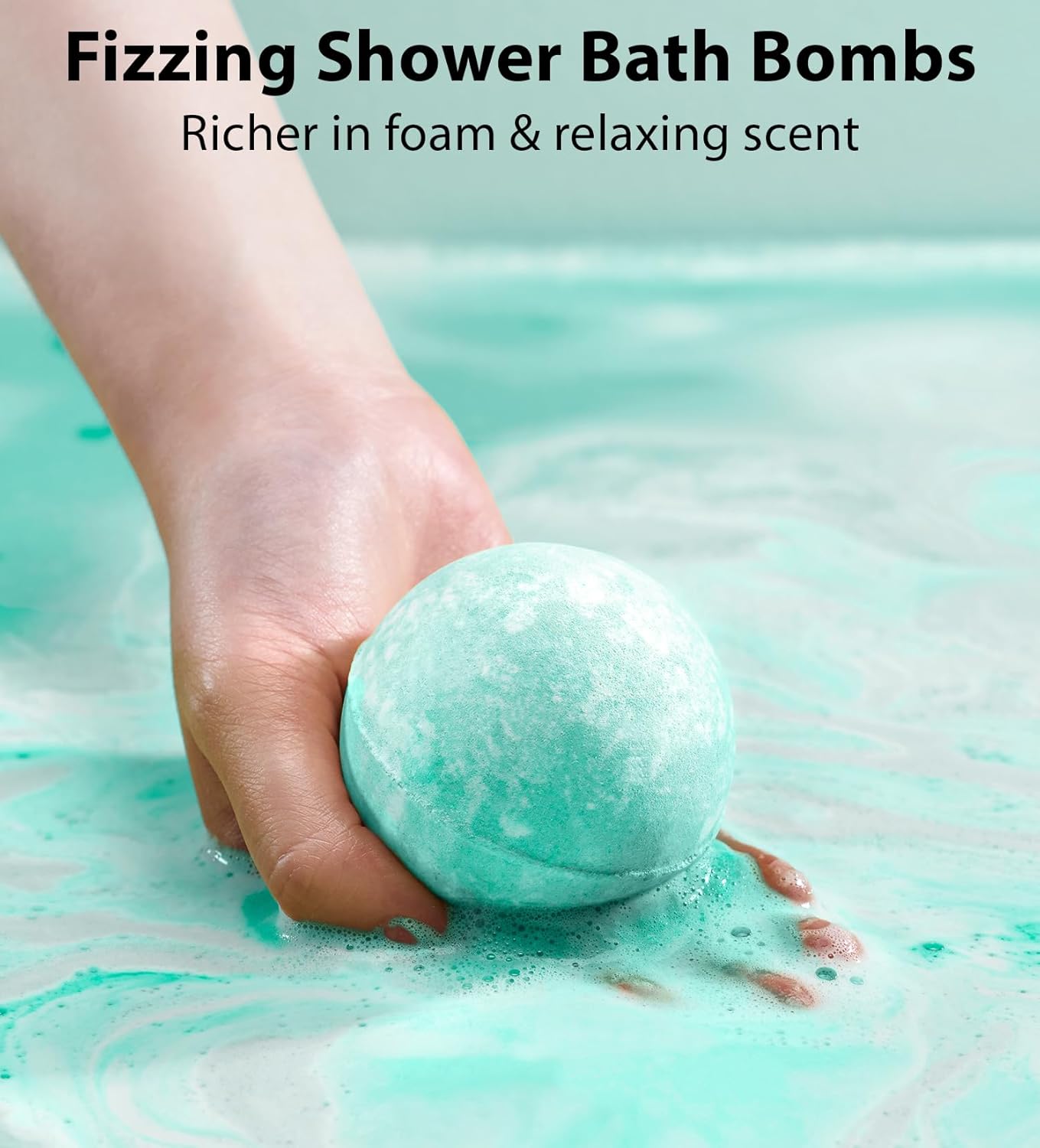 Menthol Fizzing Bath Bomb Eucalyptus Peppermint Epsom Salt Refreshing Bubble Spa with Essential Oil Infused Post Workout Sore Muscles Recovery Gift