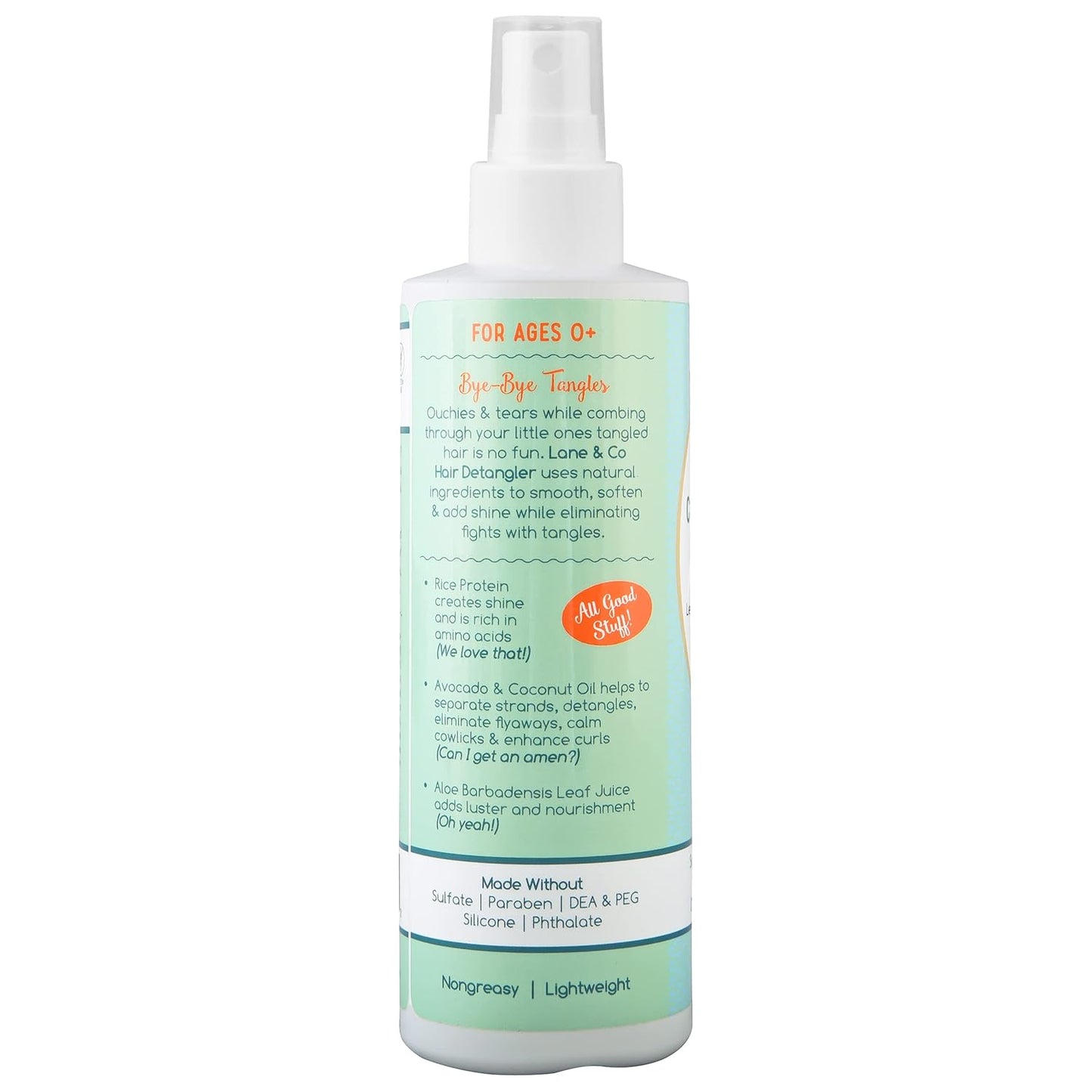 LANE & CO. Conditioning Detangler Spray for Kids & Babies - Leave In Conditioner Spray for Smoothing, Detangling - Vegan, Plant-Based, Child-Safe Formula - Natural Baby Hair Products - 8-oz. Bottle