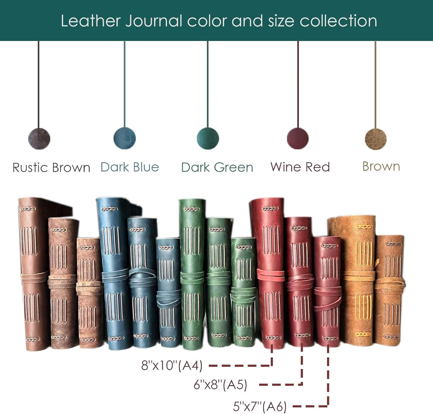 Red Notebook Journal - Nice Genuine Leather Journaling for writers A5 Size Diary 6.2x8.5 Inch,Notepad For Women,Man,Vintage,Gifts,Work,Traveler,Personal,Wine Red