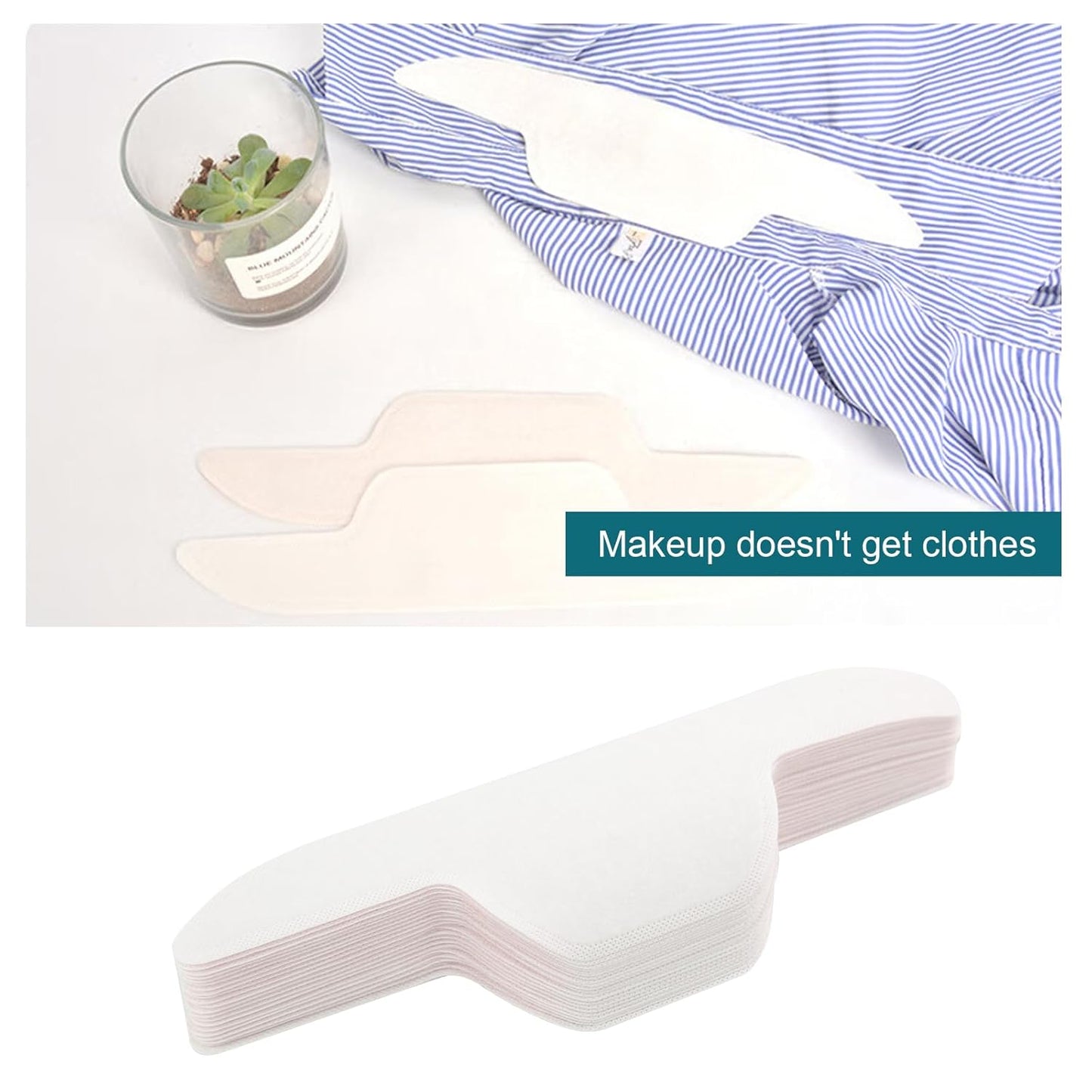 Neck Collar Sweat Pads, CANAGROW 80PCS Disposable Collar Protectors Self-adhesive Anti-Dirty Stain Shirt Neck Liner for Shirts, Absorbent Collar Sweat Stickers for Men Women