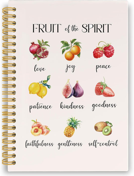 XPH Fruit of The Spirit Christian Spiral Notebook, Bible Verse Journaling Notebooks for Note Taking, Religious Hardcover Journal for Writing 160 Pages 5.5 x 8.3 Inch, Christian Gifts for Women men