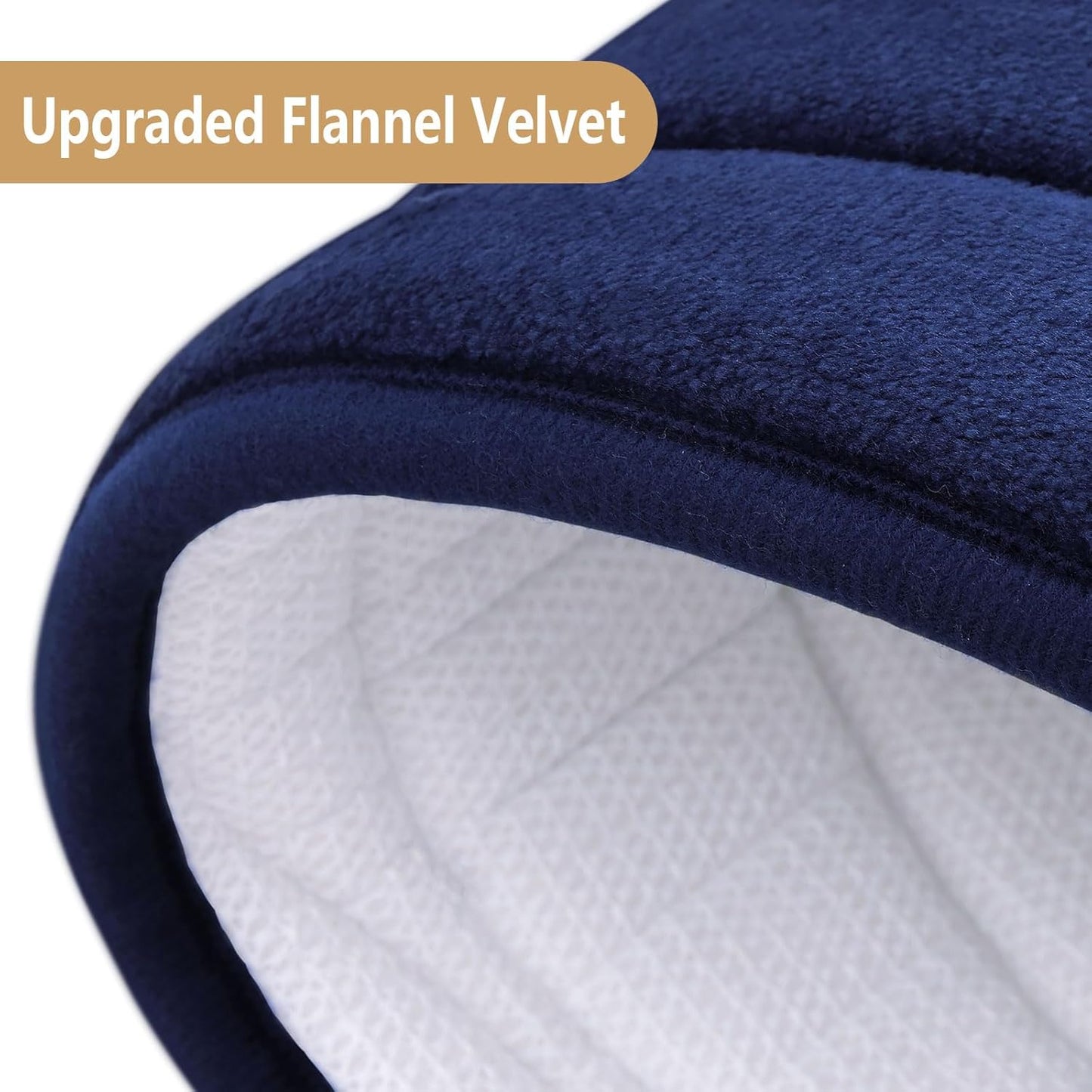 Buganda Memory Foam Toilet Rugs U-Shaped 24x20, Ultra Soft and Absorbent Bathroom Rugs, Non-Slip Toilet Bath Mat, Machine Wash Dry, Contour Bath Rugs for Toilet Base, Navy