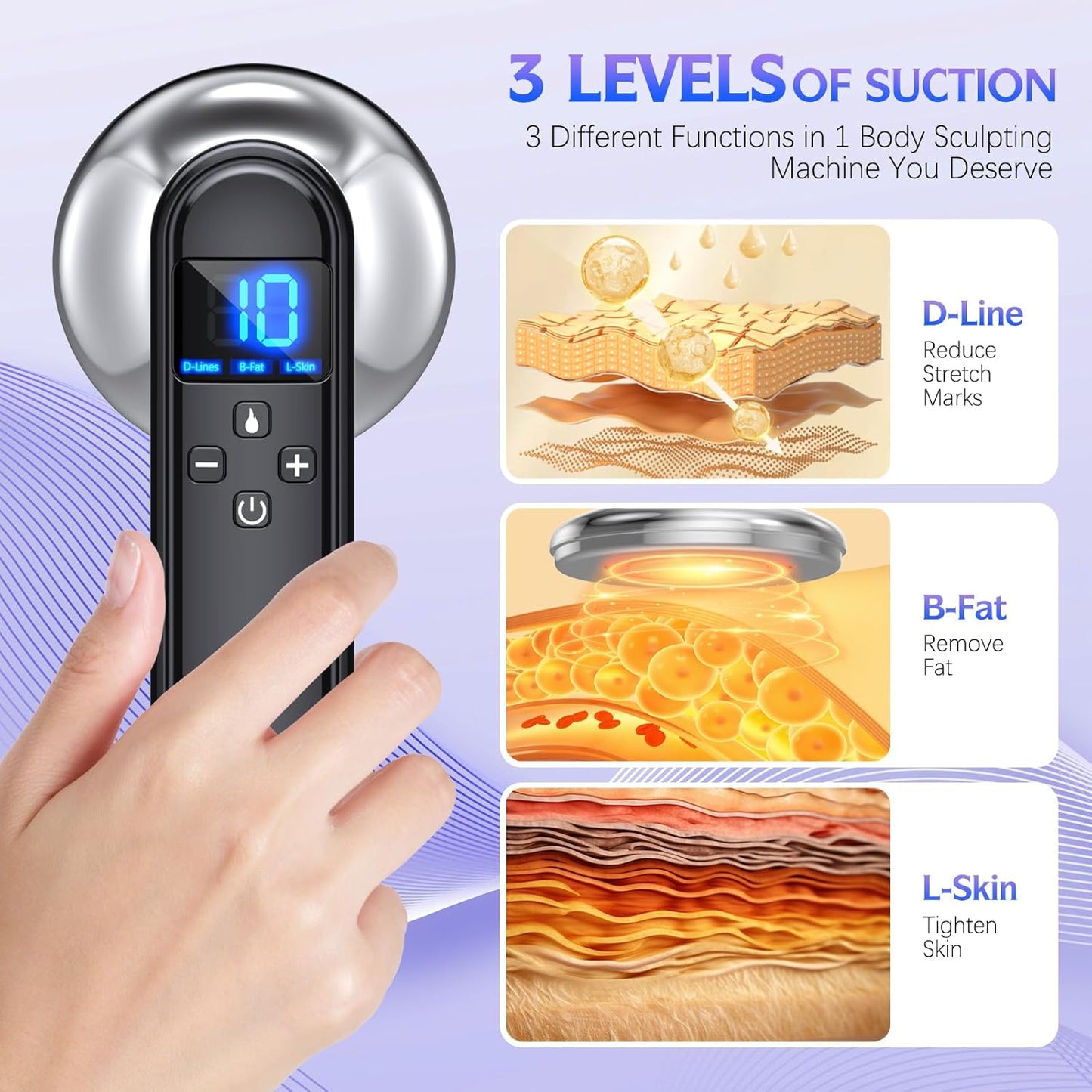 Body Sculpting Machine - Professional Handheld Cordless Cellulite Massager - Suitable for Belly, Neck, Legs, Hip, Arms