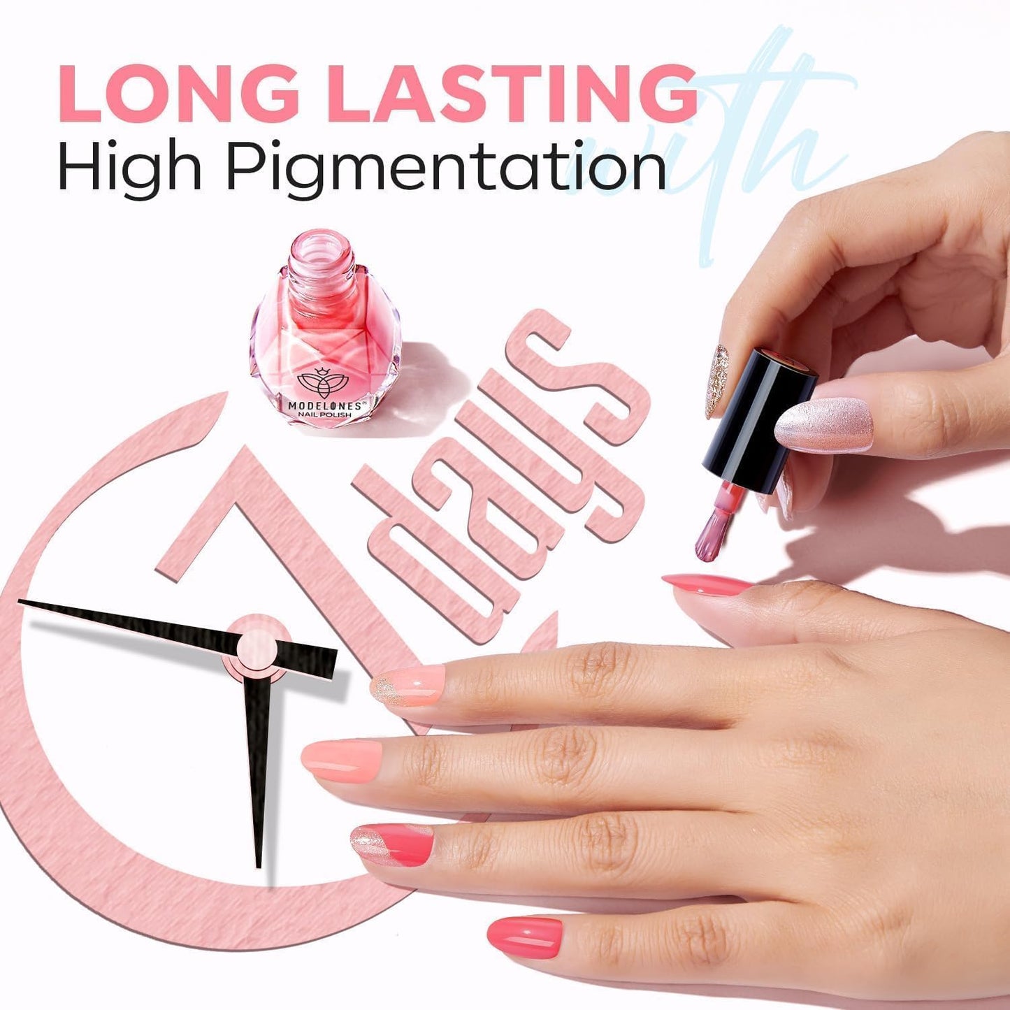 modelones Nail Polish Set, 12 Colors Spring Summer Blue Green Pink Nude Yellow Purple Pastel Quick Dry Mini Starter Kit Long Lasting Art DIY Manicure Set at Home for Women Girls ﻿