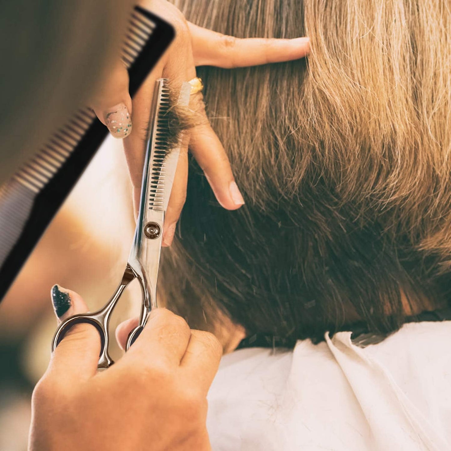 Hair Cutting Scissors Thinning Shears Kit, Fcysy Hair Scissors Set Professional Haircut Kit, Barber Shears Tijeras De Peluqueria Profesional Barber Supplies Trimming Shears for Men Women