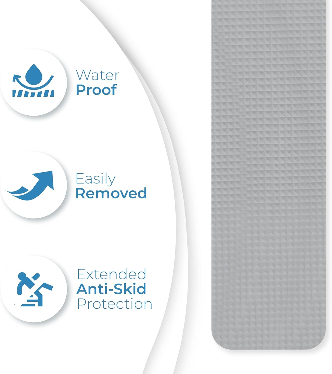 Anti Slip Shower Stickers 24 PCS, Gray Non-Slip Shower Strips for Adults, Premium Adhesive Bath Tub Stickers