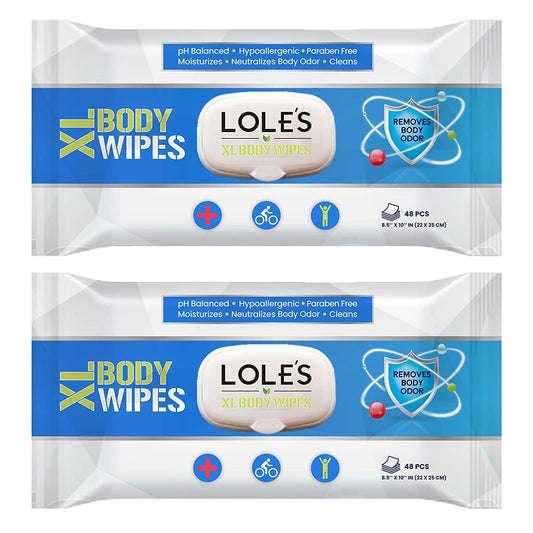 LOLE'S Body Wipes XL - Wet Wipes for Adults, 192 Count - 4 x 48, Adults No Shower, Adult Bed Bath, Incontinence Wipes Large & Fresh, Paraben Free, Ideal for Camping, Gym, Travel, Hospital