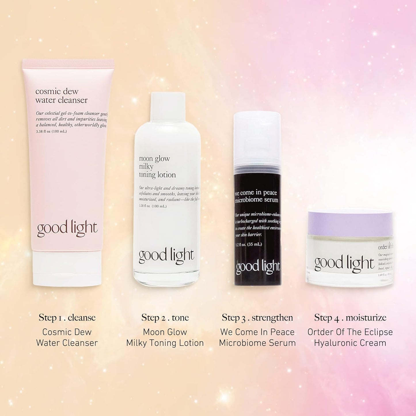 Good Light Moon Glow Milky Toner. Dreamy, Ultra-Light Hydrating Milk Toner for Face. Made with Niacinamide, Ceramides, and AHAs for Glass Skin. Vegan, Fragrance Free Korean Skin Care. 3.38 Fl. Oz.