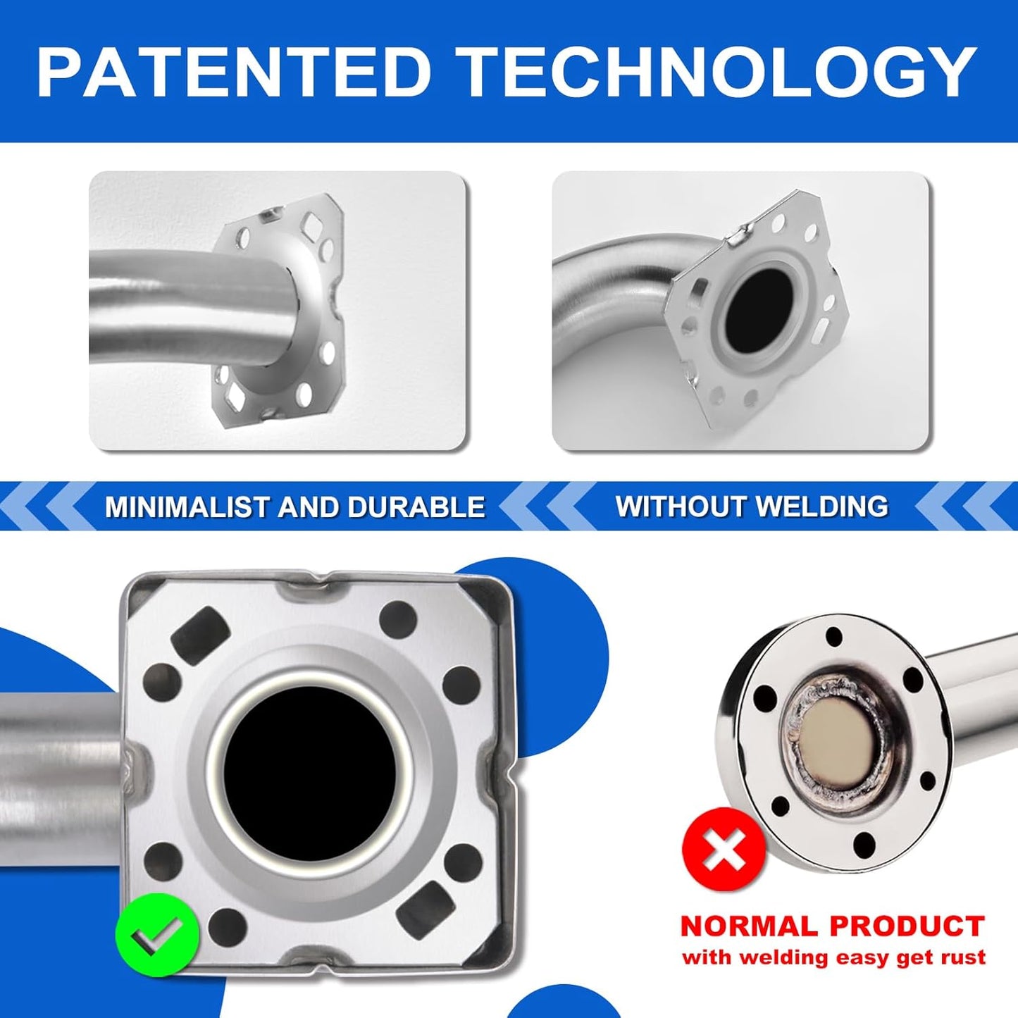 Bathroom Grab Bars Stainless Steel Handrail ADA Compliant 500lbs bathtubs and Showers Toilet Handle Safety for Handicap, Elderly, Disabled, Injury (18 inches)