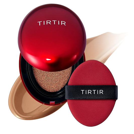 TIRTIR Mask Fit Red Cushion Foundation | Full coverage, Weightless, Skin fit, Satin Glow Finish, Korean Makeup BB Foundation, beauty, Tattoo cover up, Buildable (#40N Cinnamon, 0.63 Fl Oz)