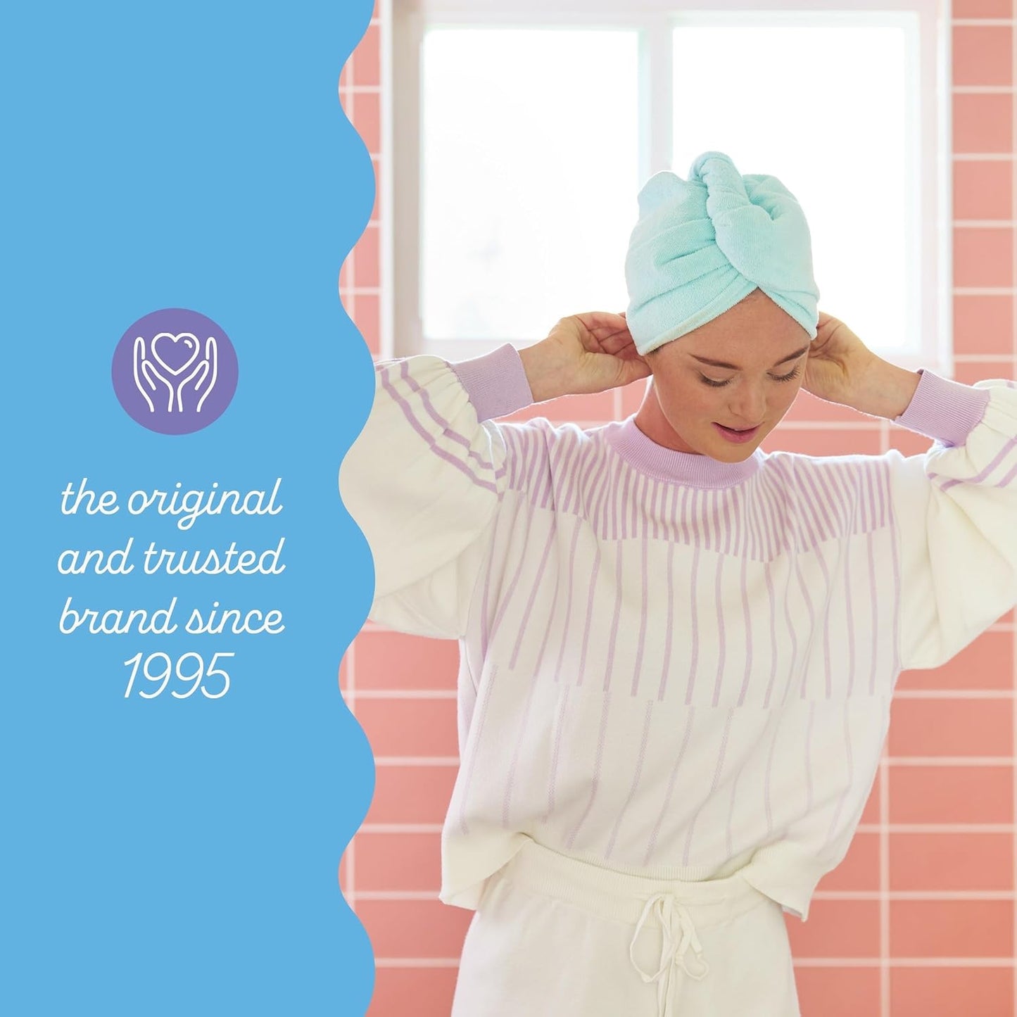 Turbie Twist 4-Pack Microfiber Hair Towel for Beauty, Travel, Gifting - Hair Wrap Turban for Straight, Wavy & Curly Hair - Premium Personal Care - Bermuda, Purple, Lilac & Lemon