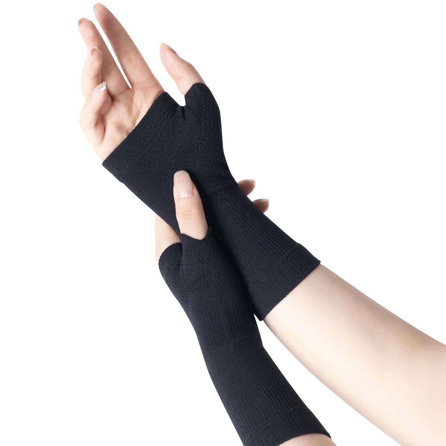 Partial Zone Compression Wrist Sleeve for Carpal Tunnel with Thumb Support, Reversible Splint for Typing, Gardening, Golf, Yoga, Tennis, Wrist Support Brace for Men & Women-PAIR