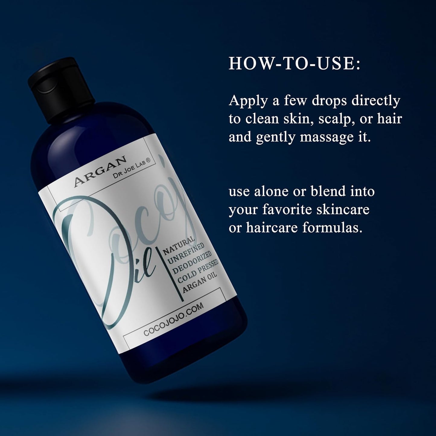 Cocojojo Argan Oil Deodorized, Argan Oil for Hair, Hair Treatment Oils, 100% Pure Organic for Face, Unrefined Unscented Cold Pressed Extra Virgin - 8 Oz (Pack of 1)