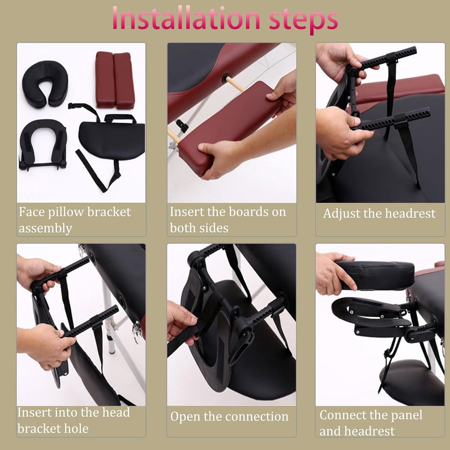 Universal Massage Table Face Cradle & Cushion, Adjustable Massage Chair Spa Bed Headrest & Face Pillow Support, Elastic Memory Foam Face Pillow Set Massage Table Accessories Massage Equipment