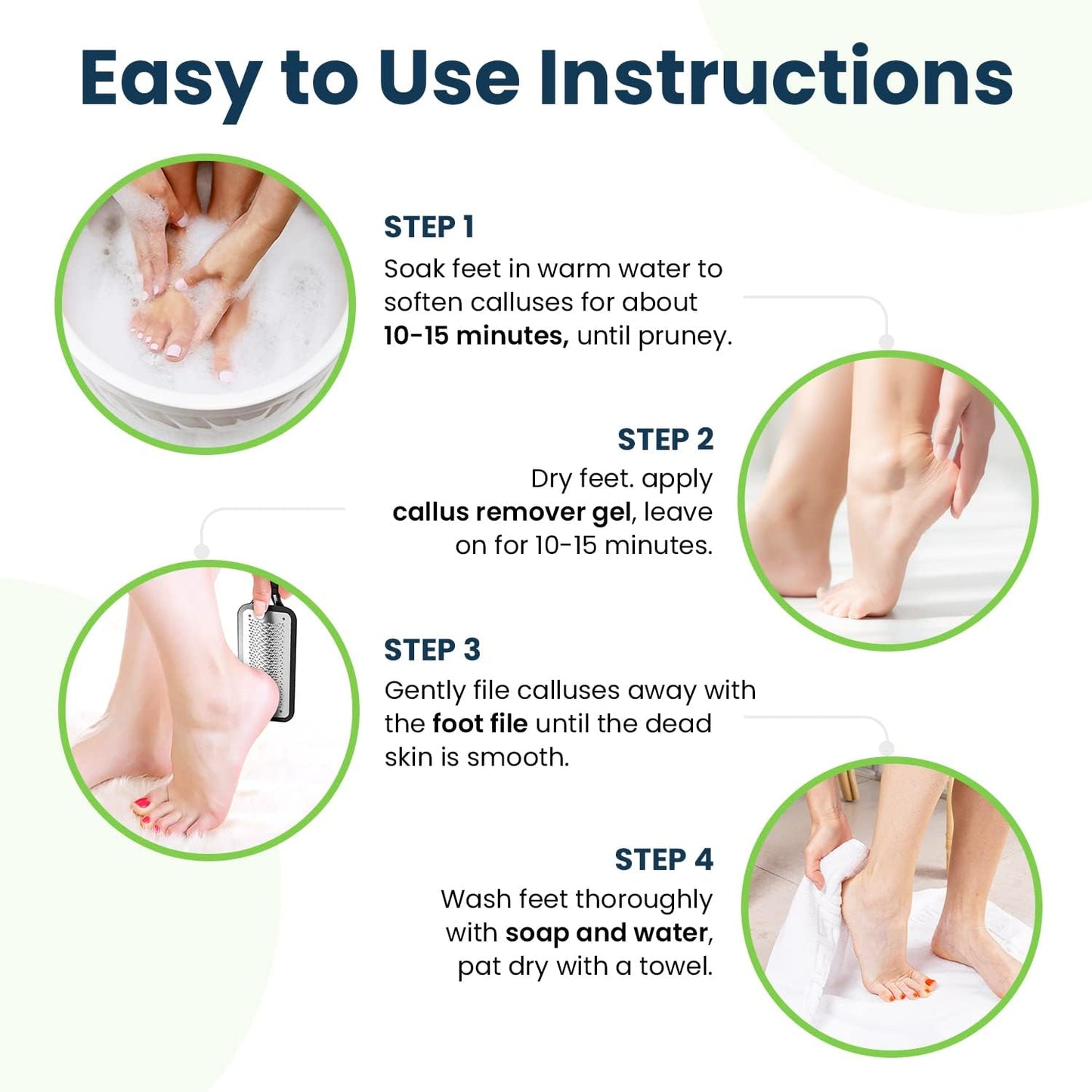 Tea Tree Foot Soak, Callus Remover Gel - Extra Strength Callus Remover Gel & Foot Soak With Epsom Salts For Calluses, Dry Cracked Heels, Toenail Fungus & Odor - Pedicure for Tired Feet