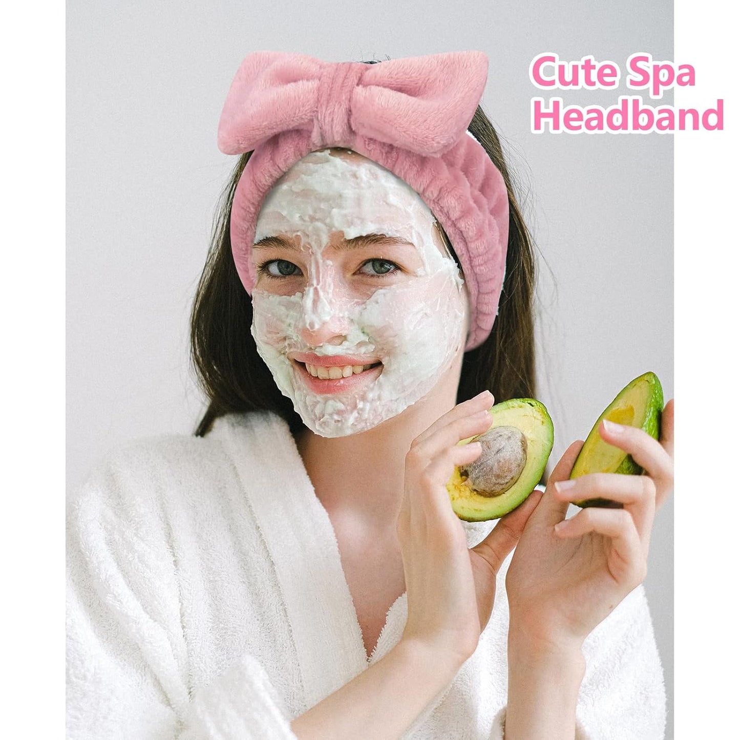 Ondder Spa Terry Cloth Skincare Headbands for Women - 8 Pcs Cute Bow Hair Bands for Makeup, Face Wash and Skin Care