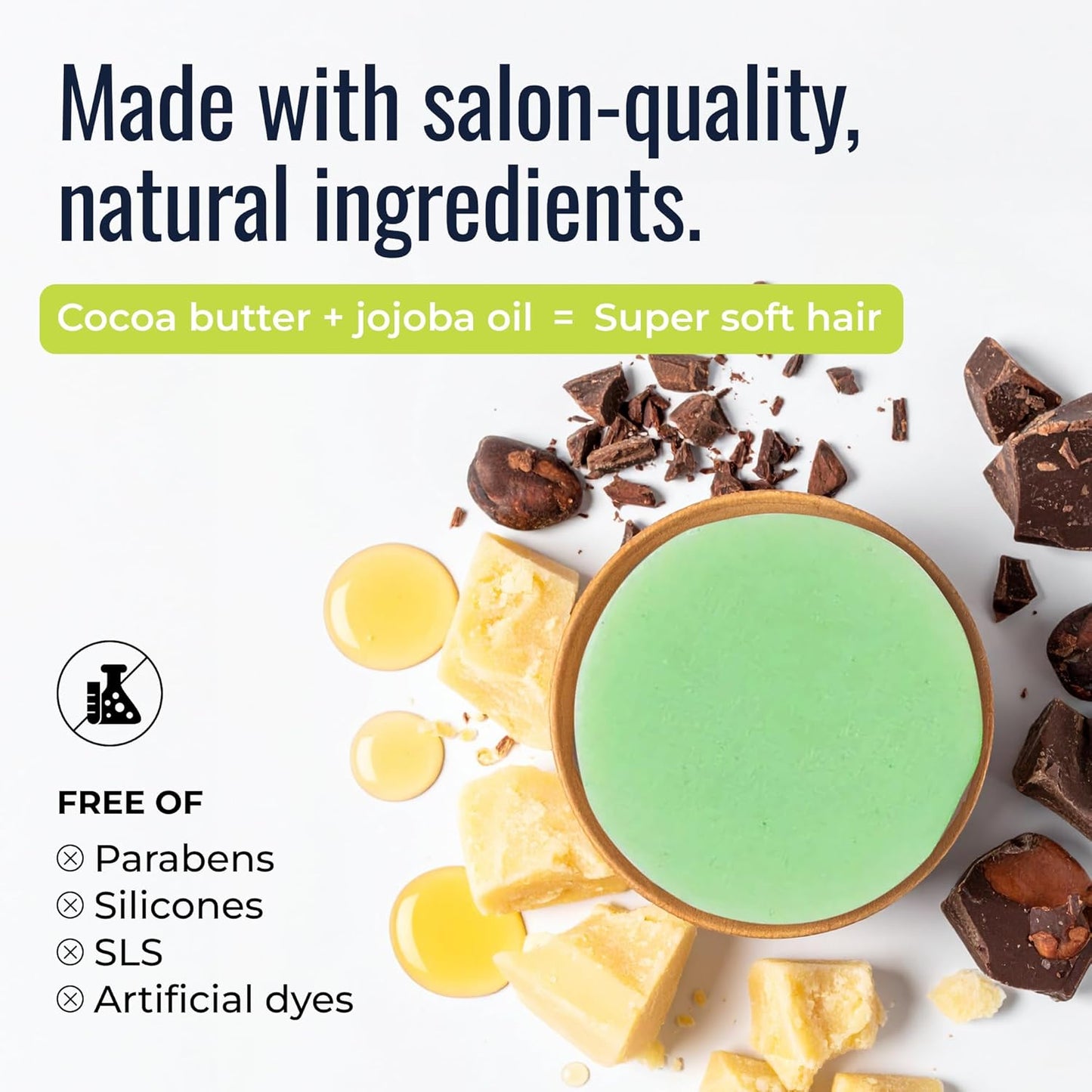 Maui Melon Conditioner Bar, Vegan Solid Hair Conditioner for Curly & Textured Hair, with Melon, Lemon, Coconut, Zero Waste, Travel-Friendly