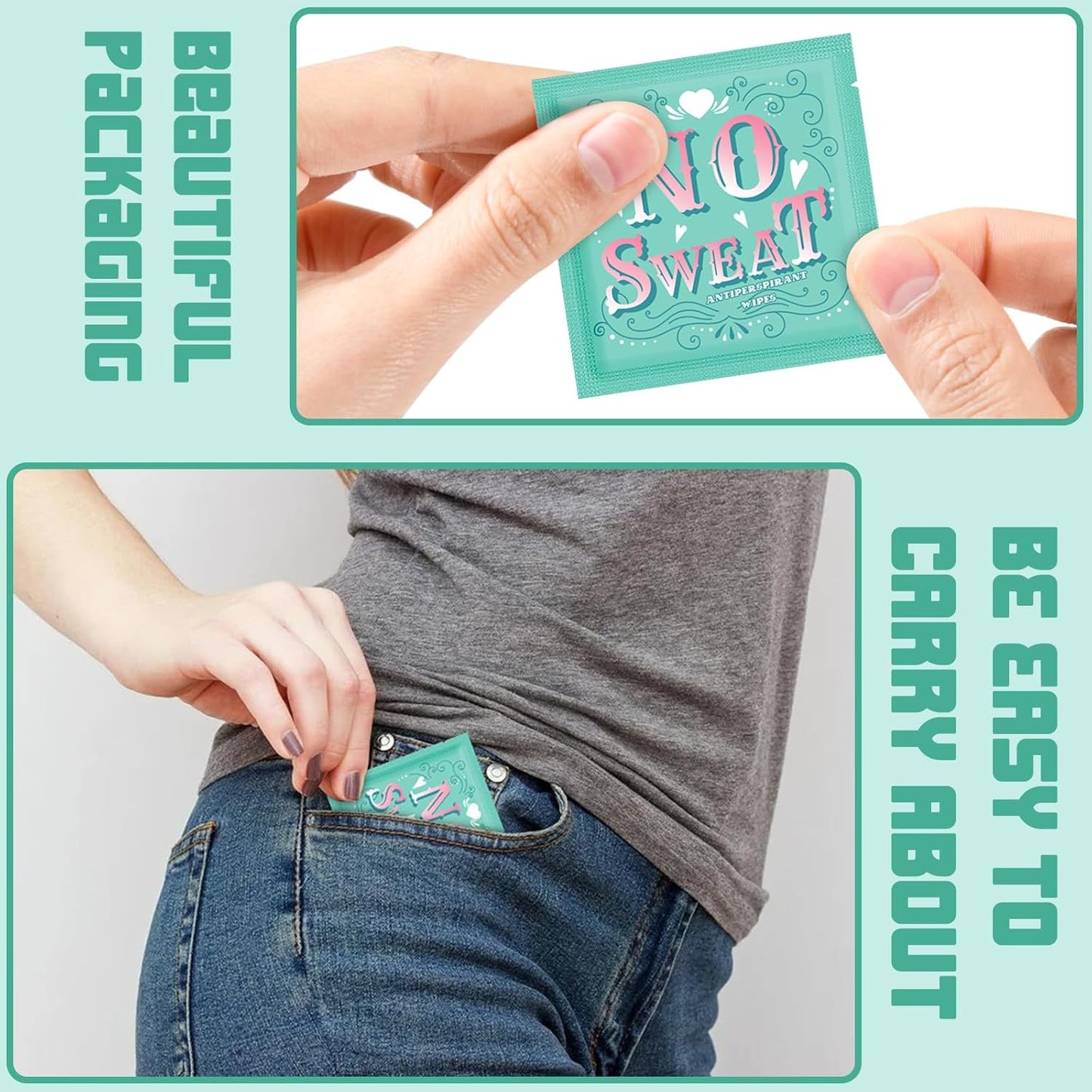 Body Wipes 100 pieces of Antiperspirant deodorant Wipes And Travel Deodorant Individually Wrap Hypoallergenic Mini Deodorant Underarm Sweating And Travel To Clean Skin For Female Male Teenagers